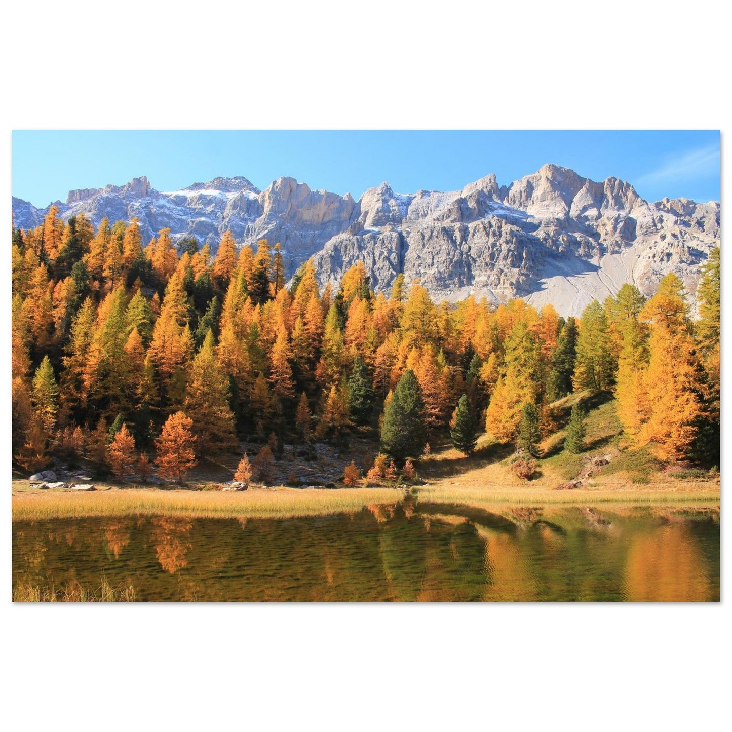 Photo du lac Miroir à Ceillac dans le Queyras — tableau photo paysage de montagne en Alu Dibond