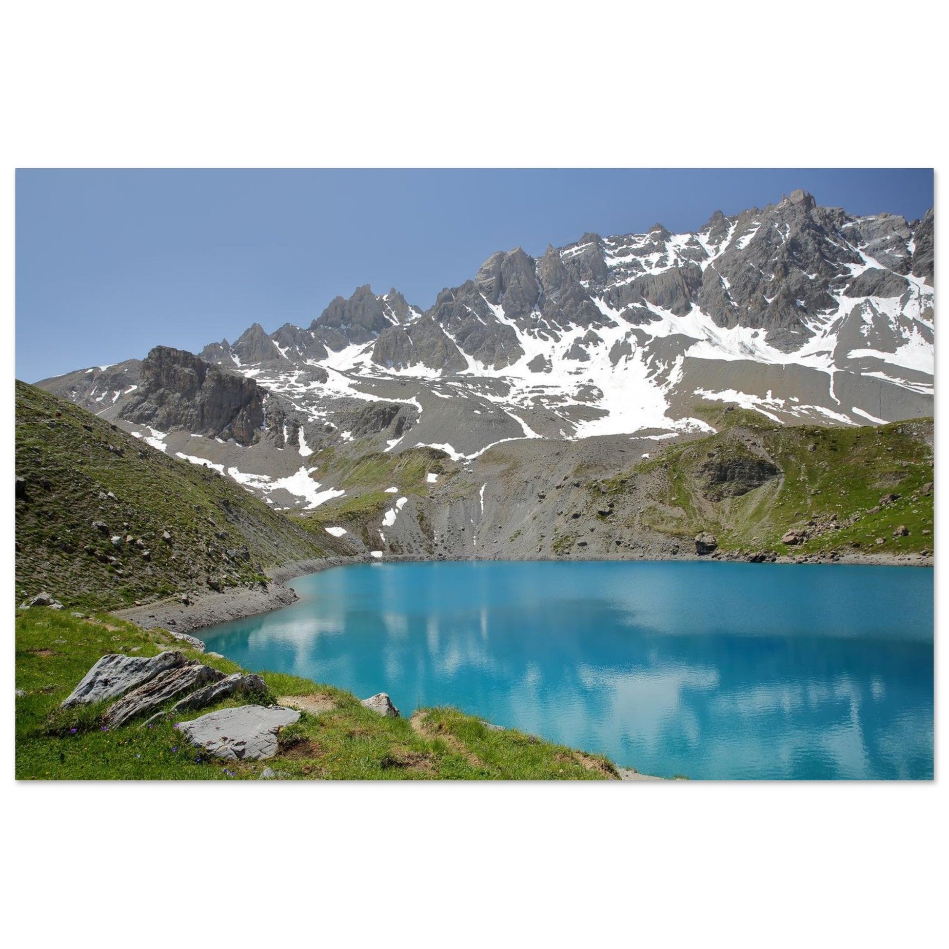 Tableau photo du Lac Sainte-Anne au pied de la Font Sancte sur aluminium Dibond mat, format 30 × 45 cm