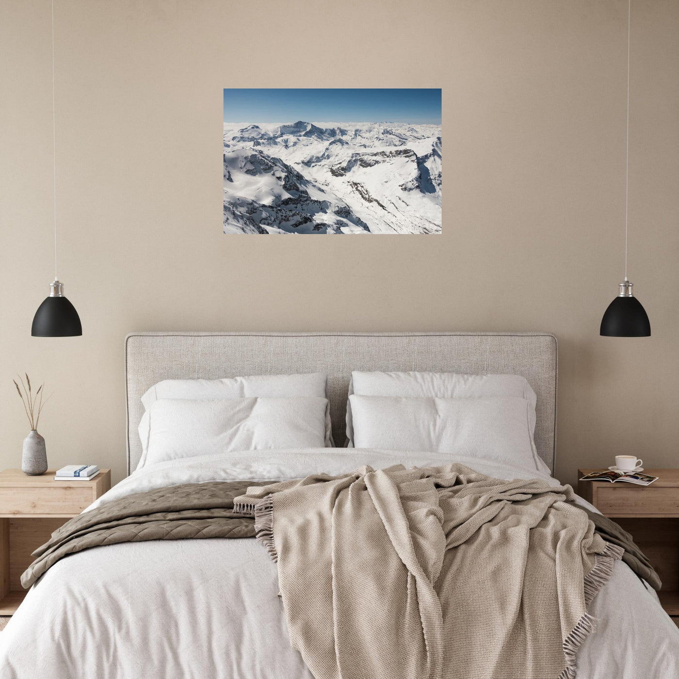 Simulation d’un tableau AluArtMountains dans un intérieur
