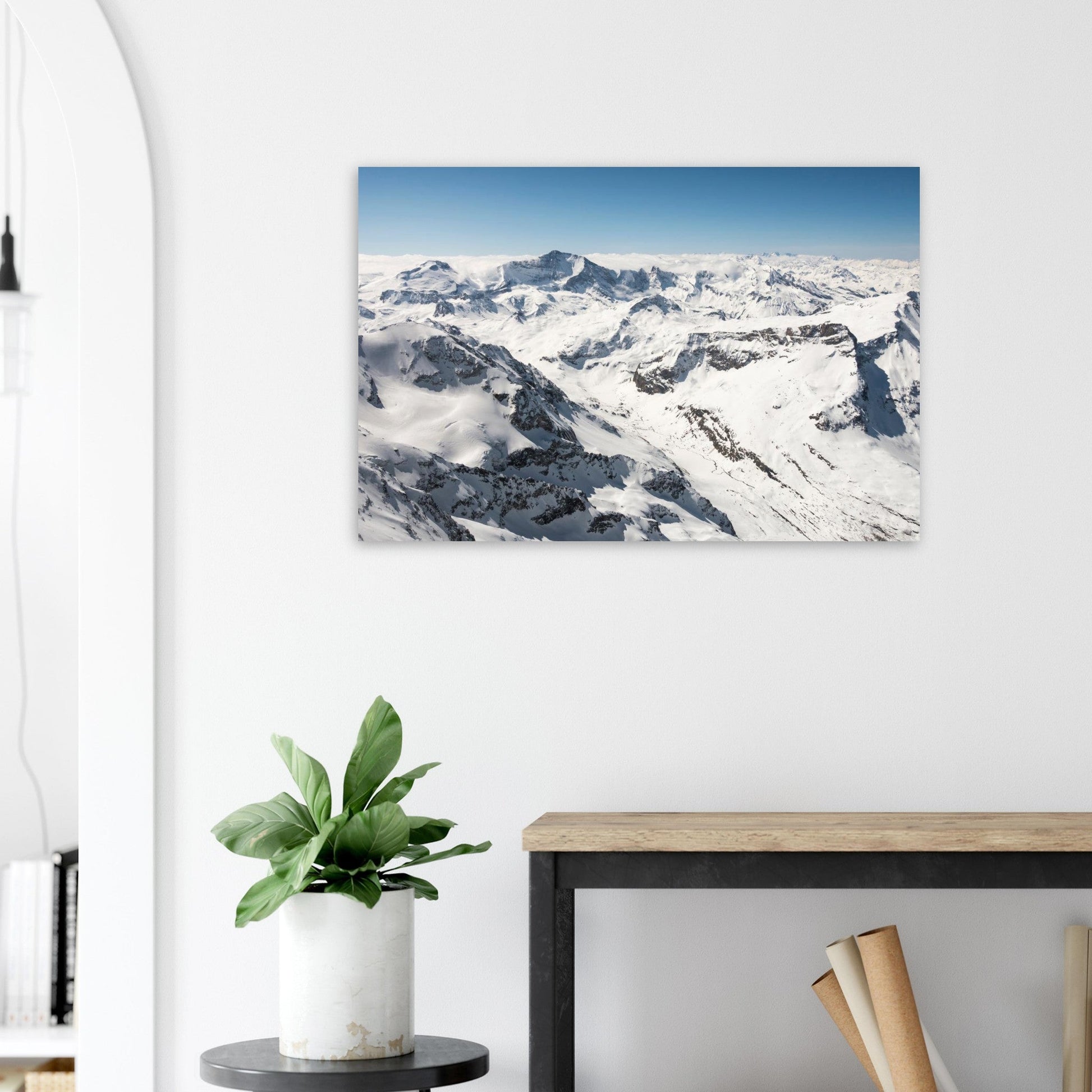 Photo du massif de la Vanoise depuis le sommet du Mont Pourri — tableau photo paysage de montagne en Alu Dibond, fabrication française