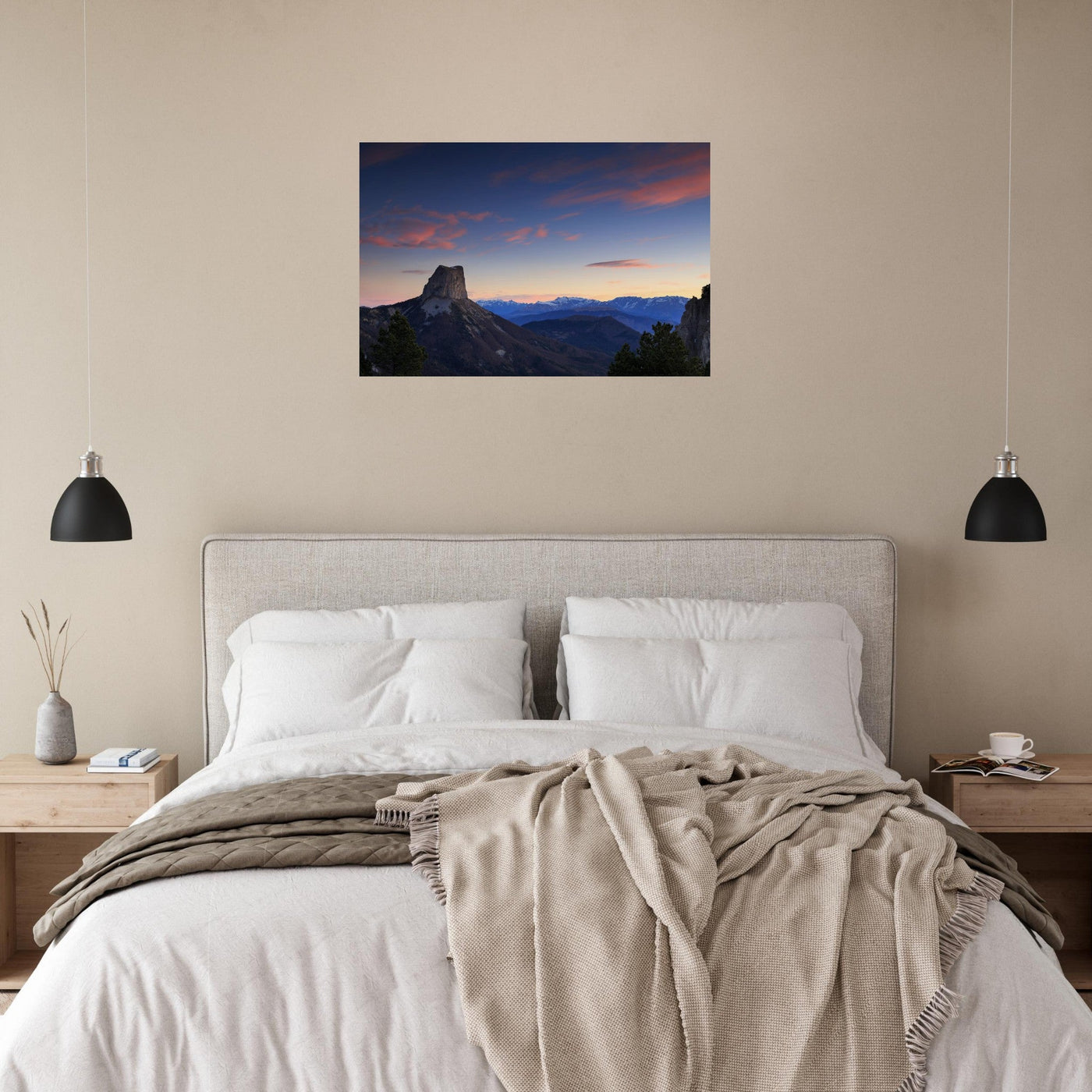Simulation of an AluArtMountains photo print in an interior setting