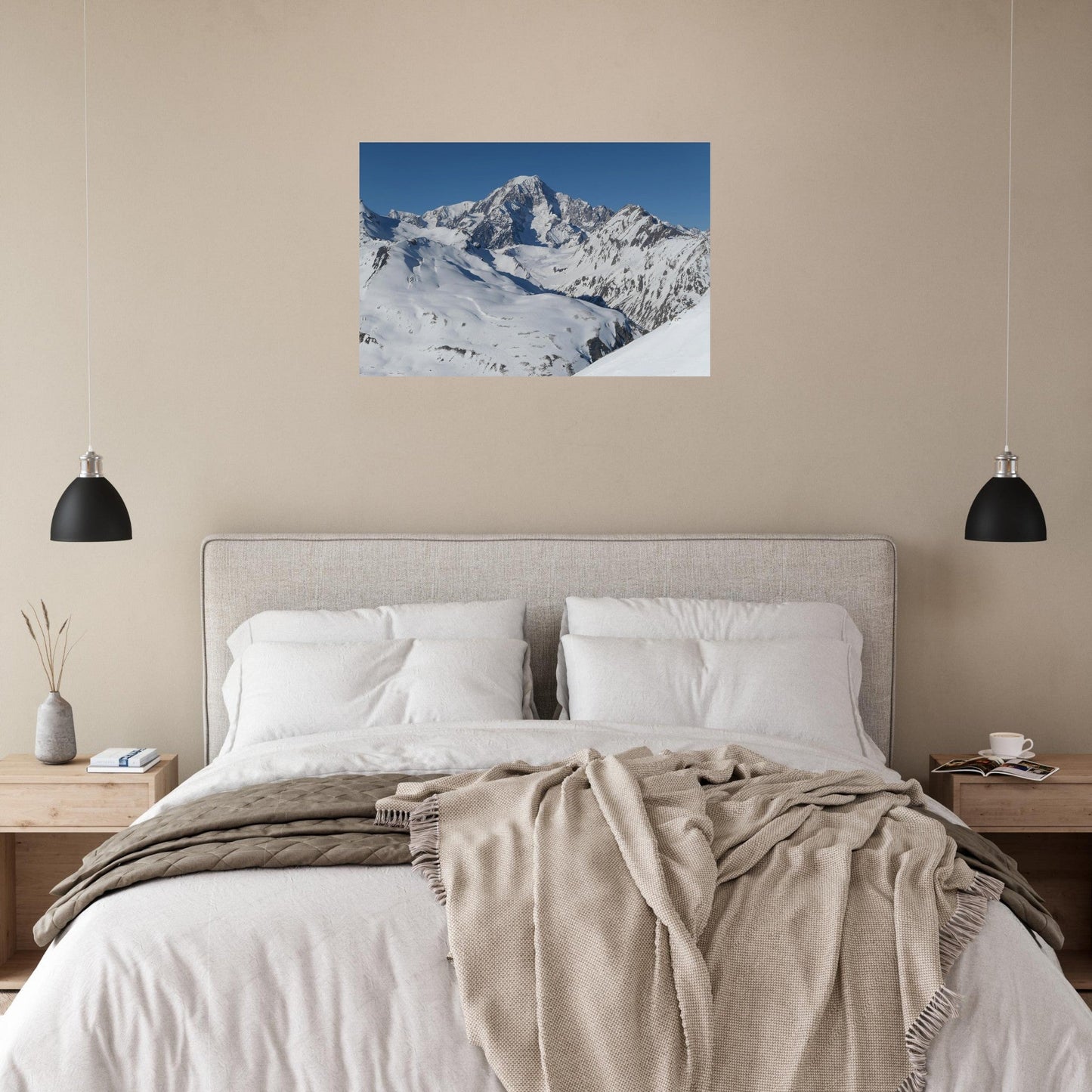 Photo du Mont-Blanc enneigé depuis La Rosière — tableau photo paysage de montagne en Alu Dibond, imprimé à la commande en France