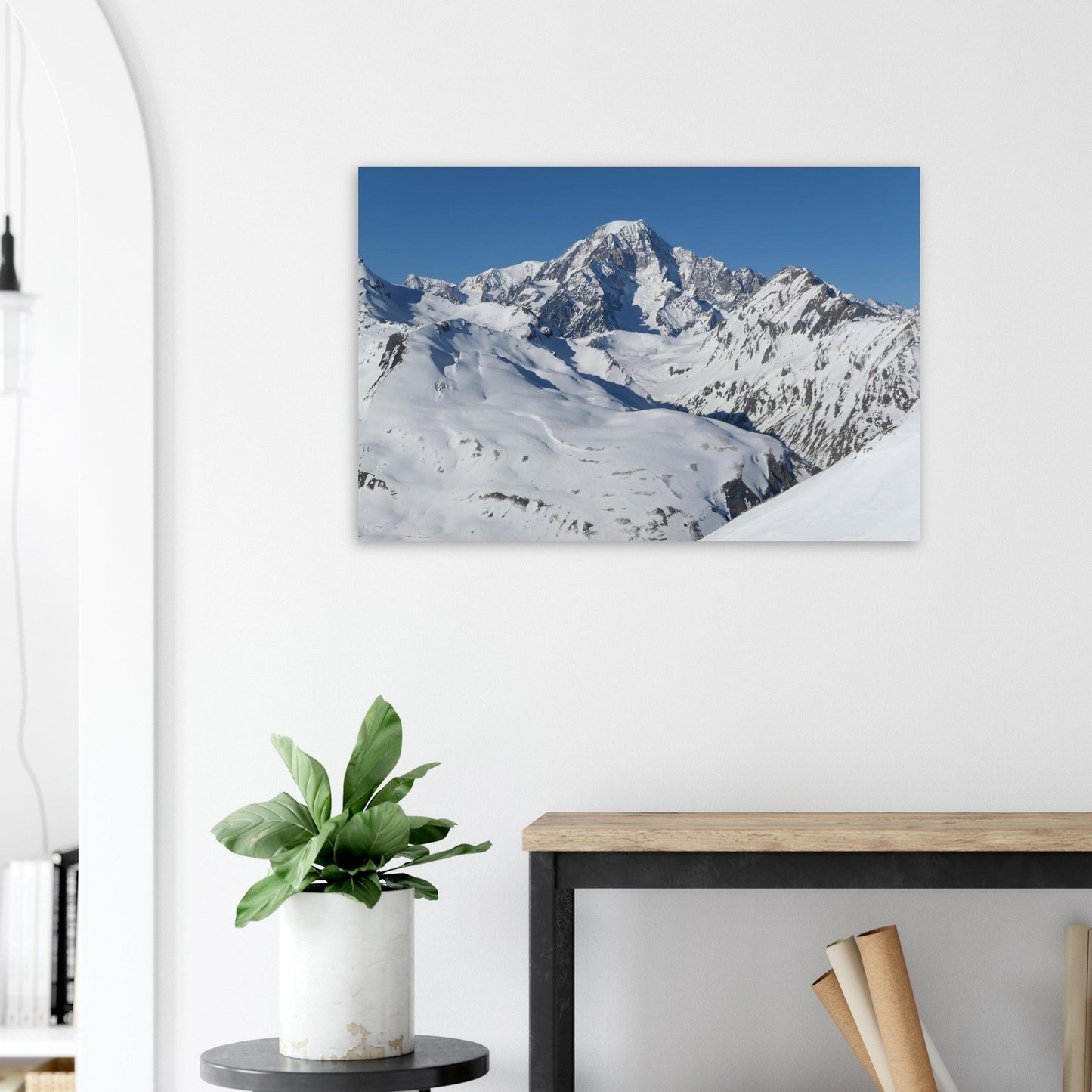 Photo du Mont-Blanc enneigé depuis La Rosière — tableau photo paysage de montagne en Alu Dibond, imprimé à la commande en France