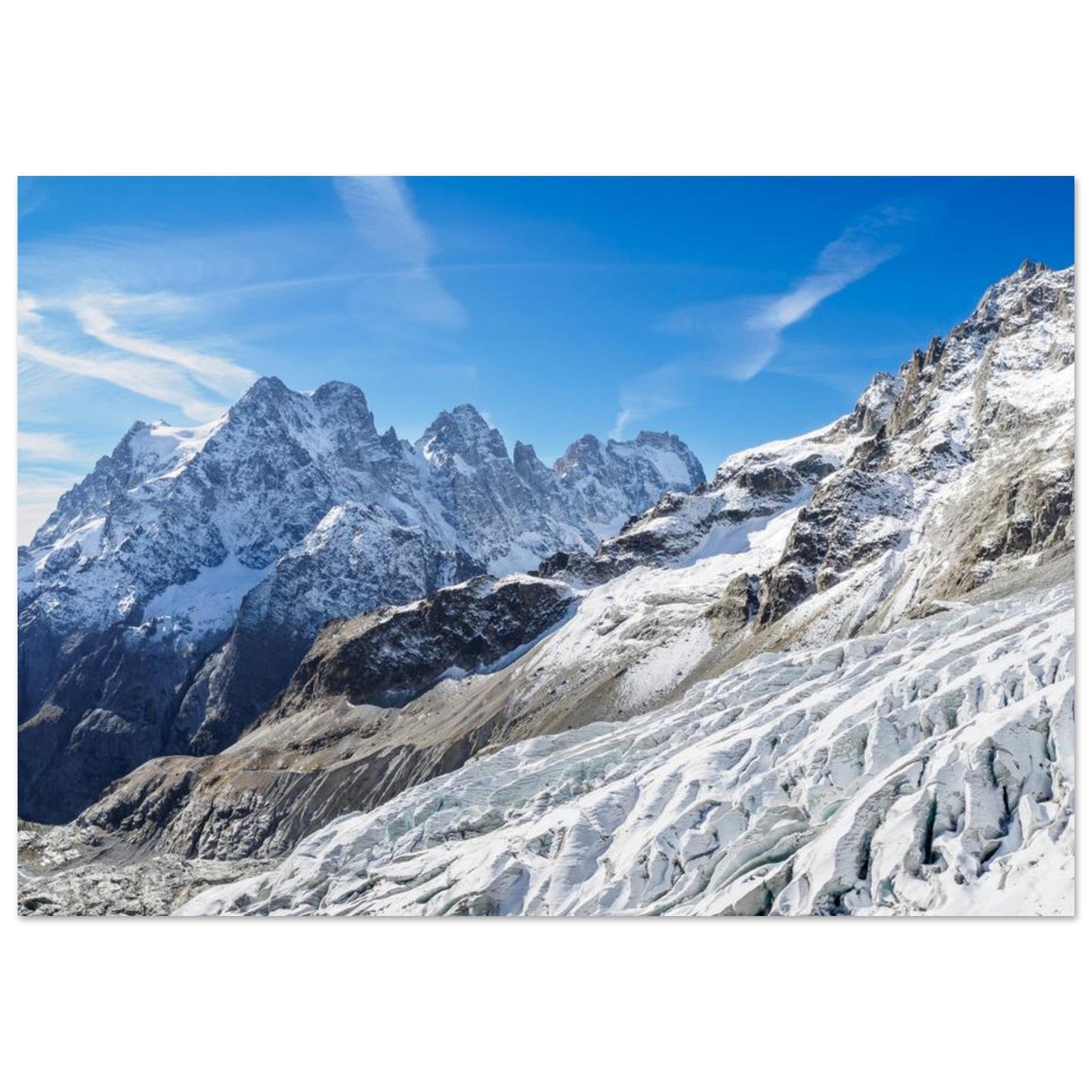 Photo of Mont Pelvoux and Pic Sans Nom in the Écrins massif — photo print on matte aluminium Dibond