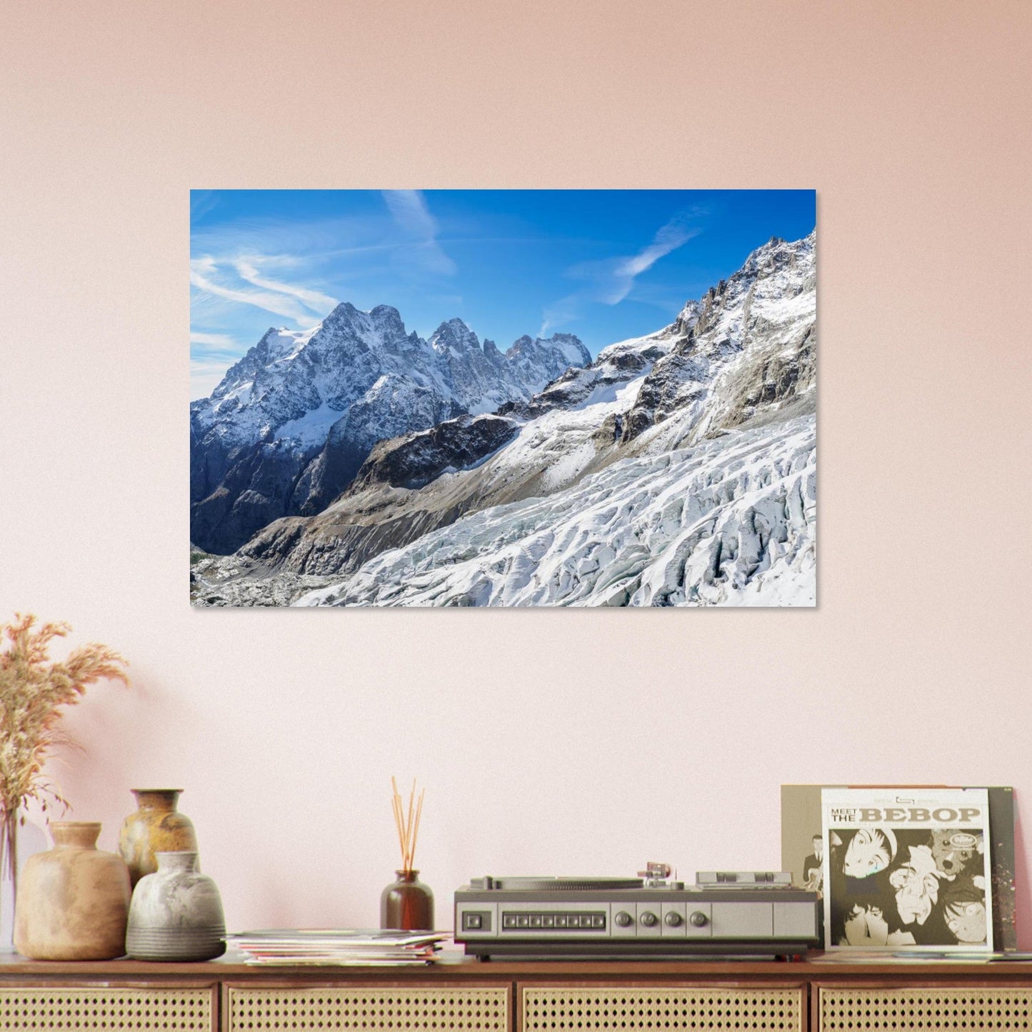 Photo of Mont Pelvoux and Pic Sans Nom in the Écrins massif — photo print on matte aluminium Dibond