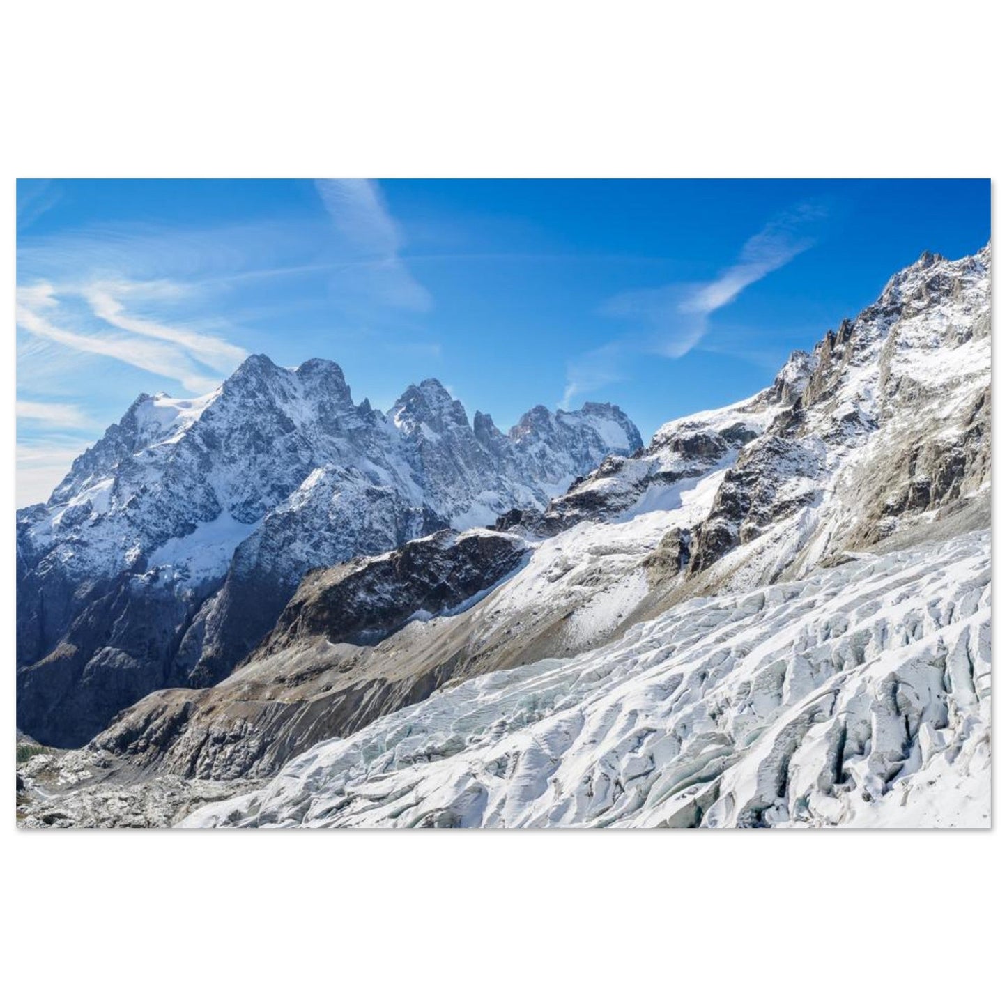 Photo of Mont Pelvoux and Pic Sans Nom in the Écrins massif — photo print on matte aluminium Dibond