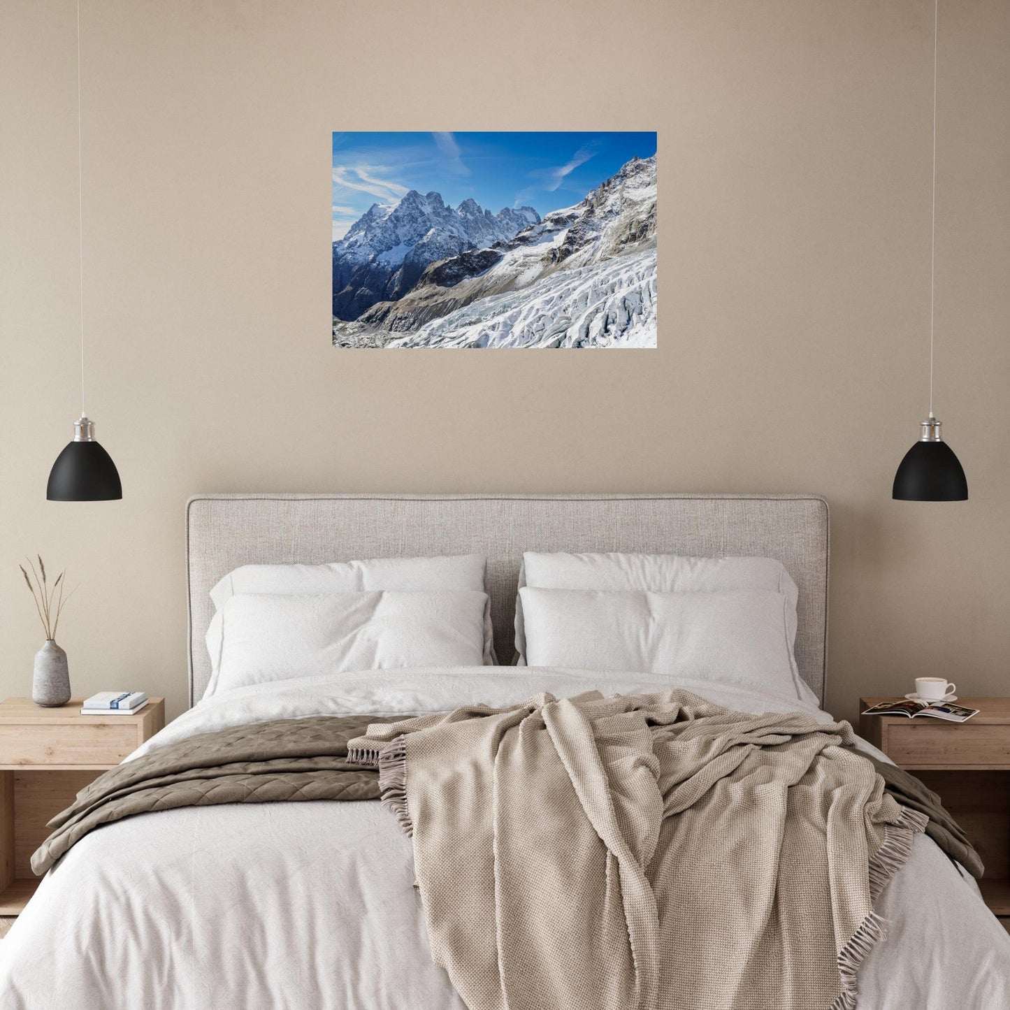Photo of Mont Pelvoux and Pic Sans Nom in the Écrins massif — photo print on matte aluminium Dibond