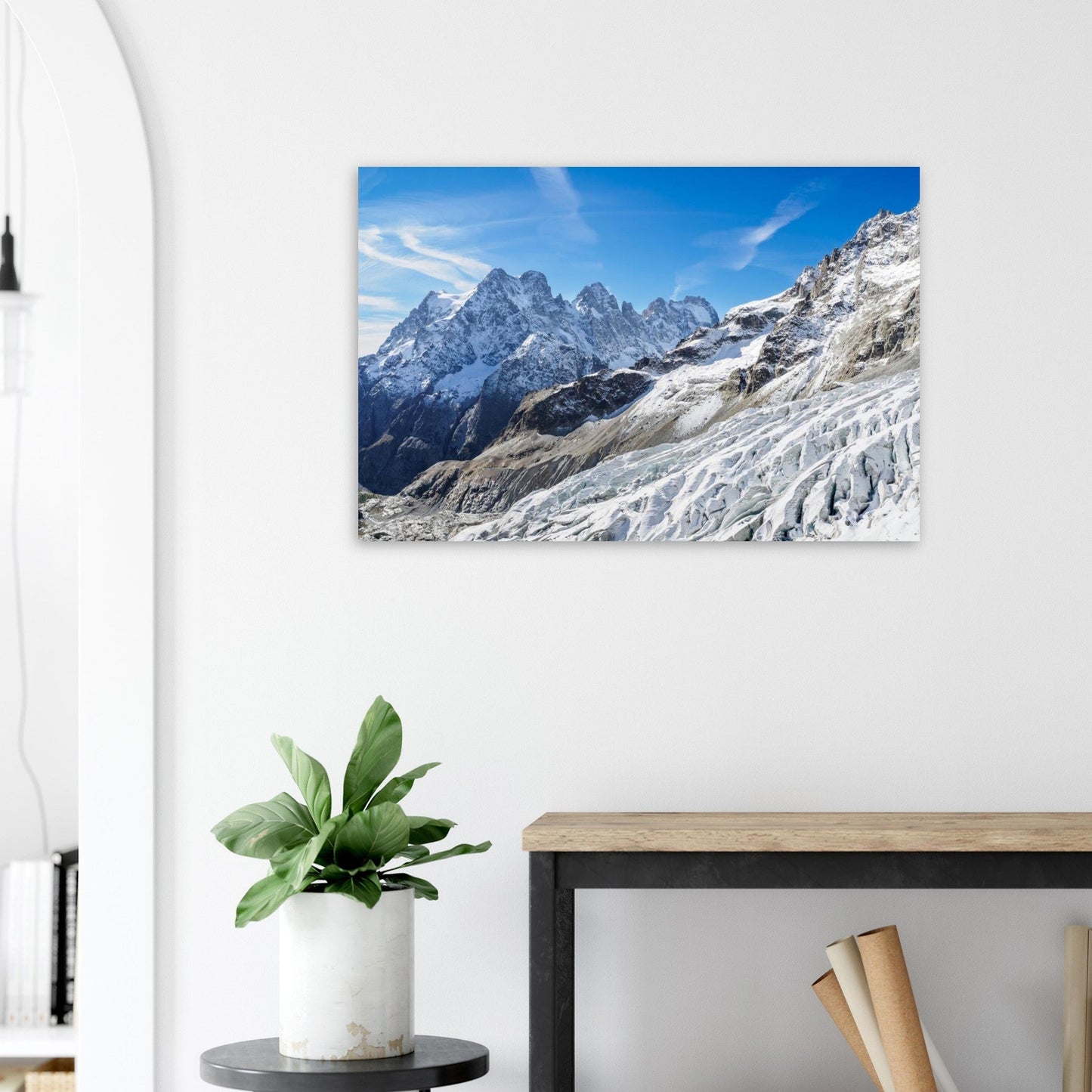 Photo of Mont Pelvoux and Pic Sans Nom in the Écrins massif — photo print on matte aluminium Dibond