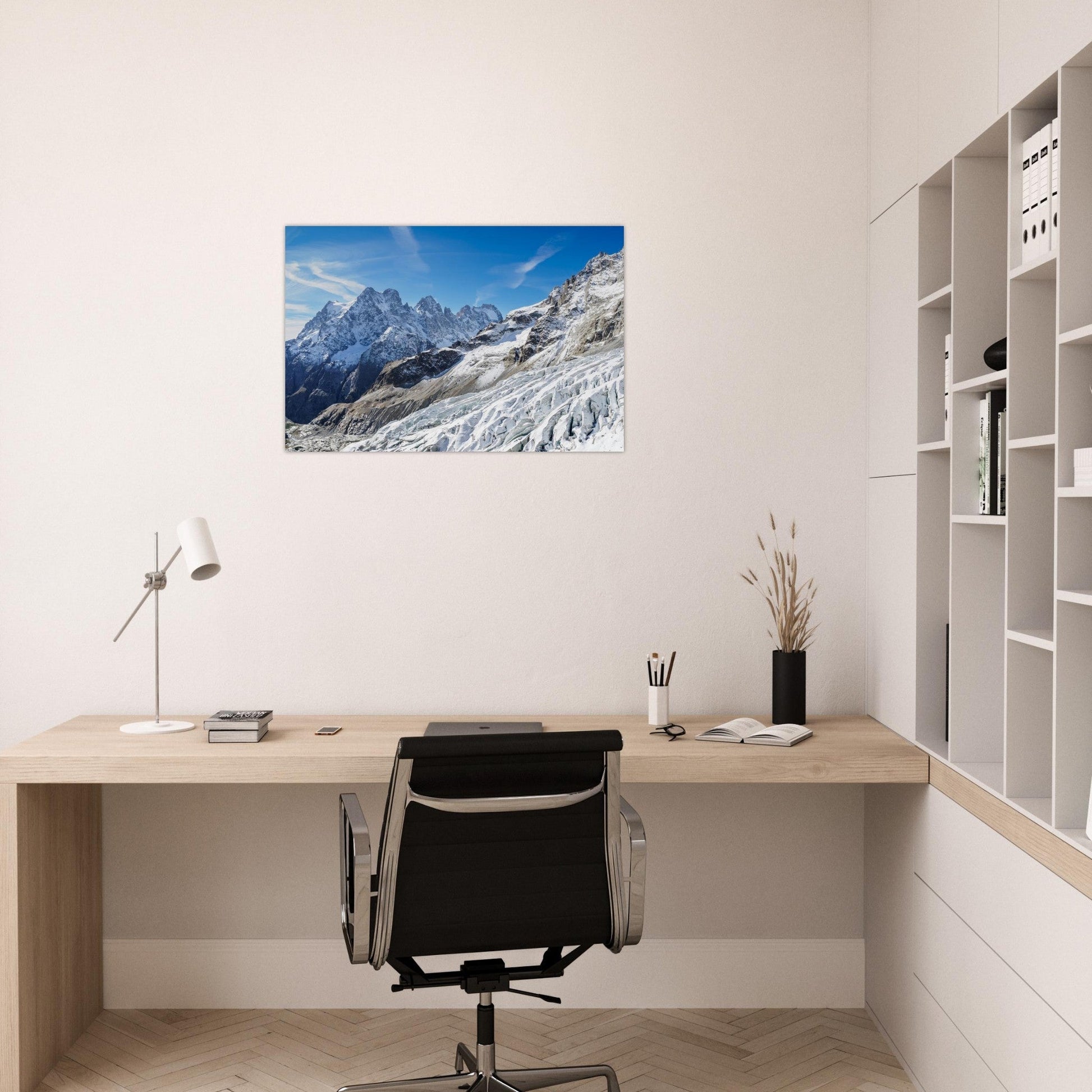 Photo du mont Pelvoux et du Pic Sans Nom dans les Écrins — tableau photo paysage de montagne en Alu Dibond