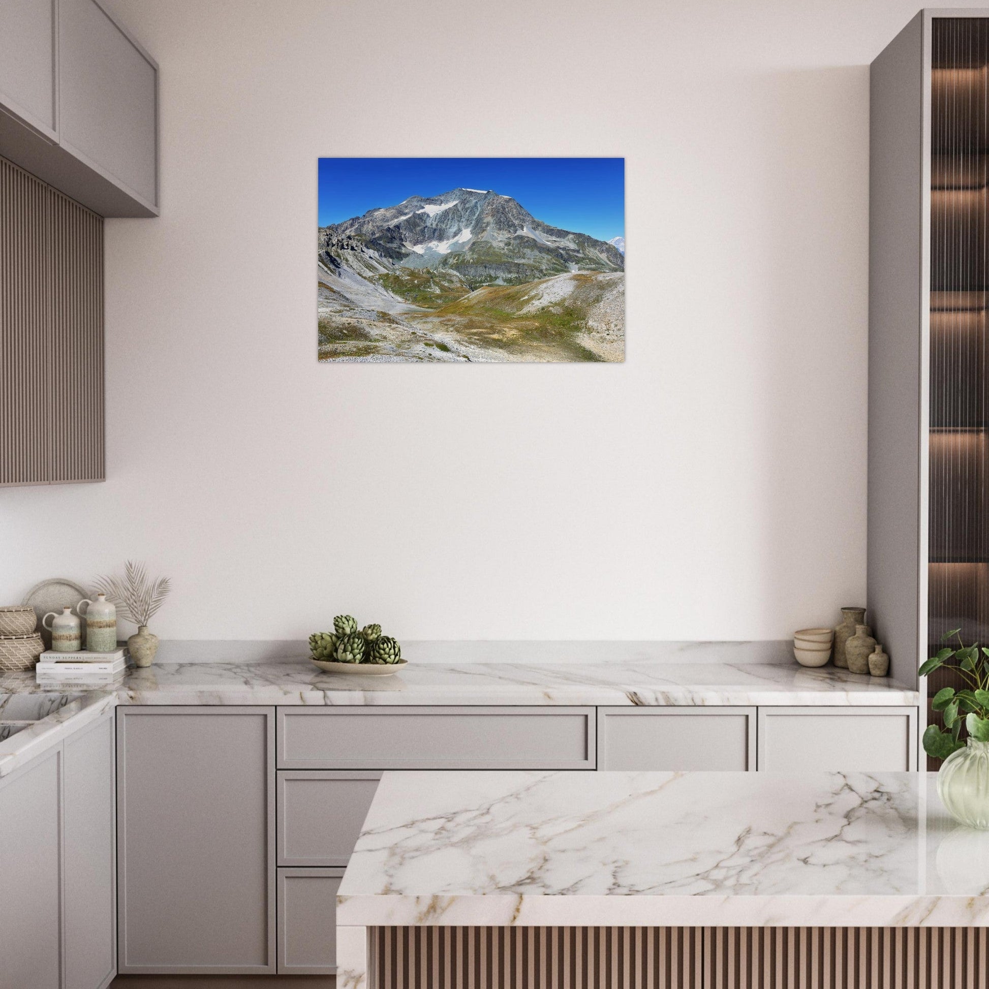 Photo du Mont Pourri depuis l’Aiguille Percée — tableau photo paysage de montagne en Alu Dibond, fabrication française
