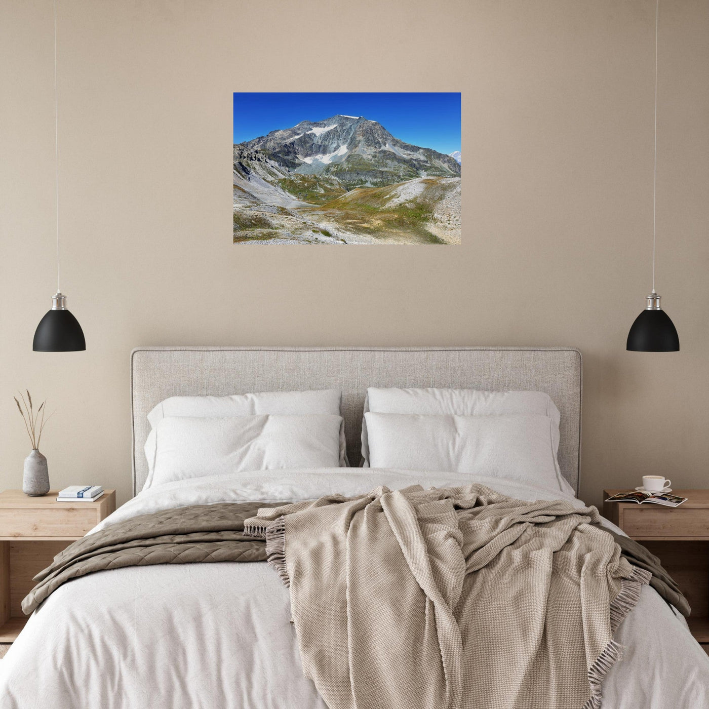 Simulation d’un tableau AluArtMountains dans un intérieur
