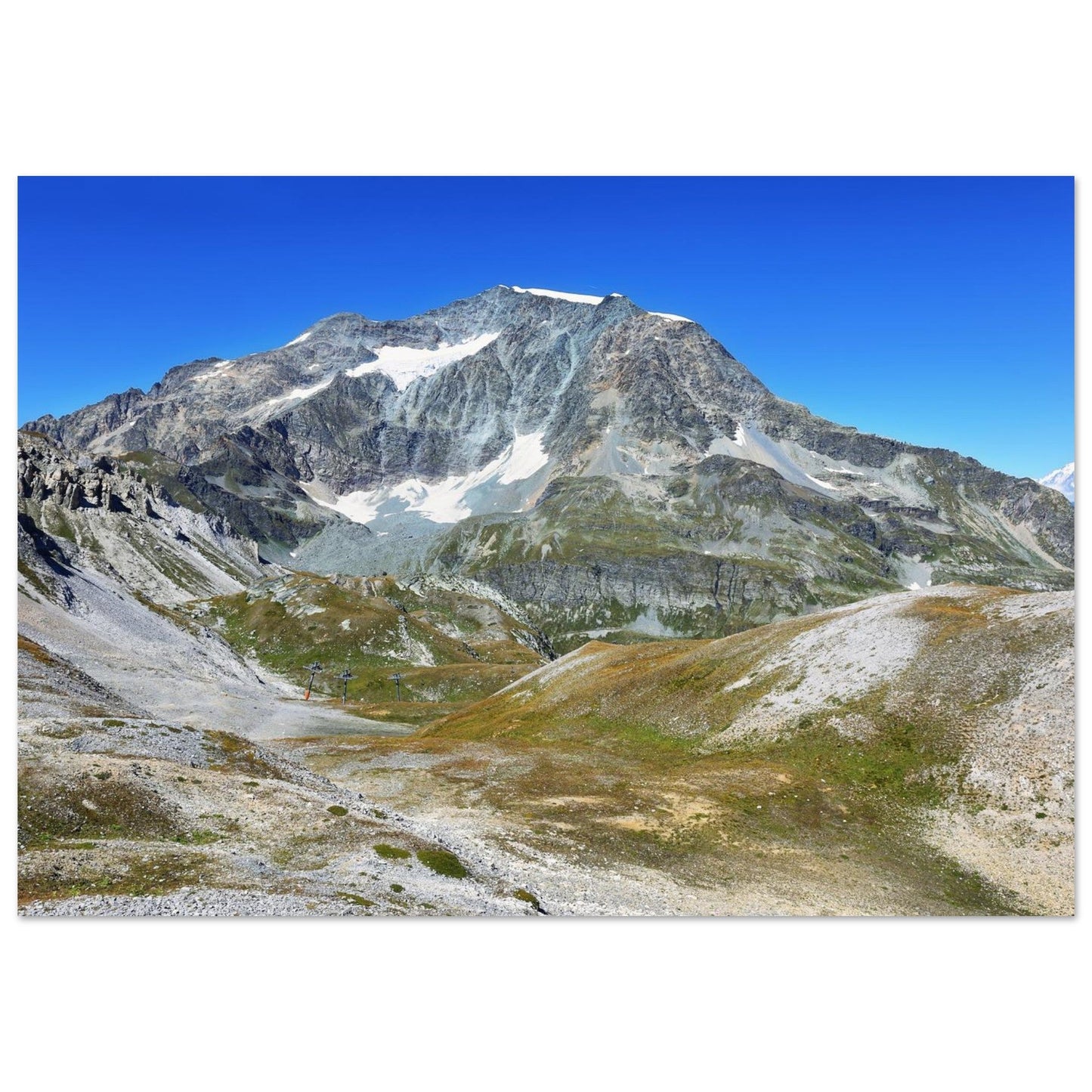 Photo du Mont Pourri depuis l’Aiguille Percée — tableau photo paysage de montagne en Alu Dibond, fabrication française