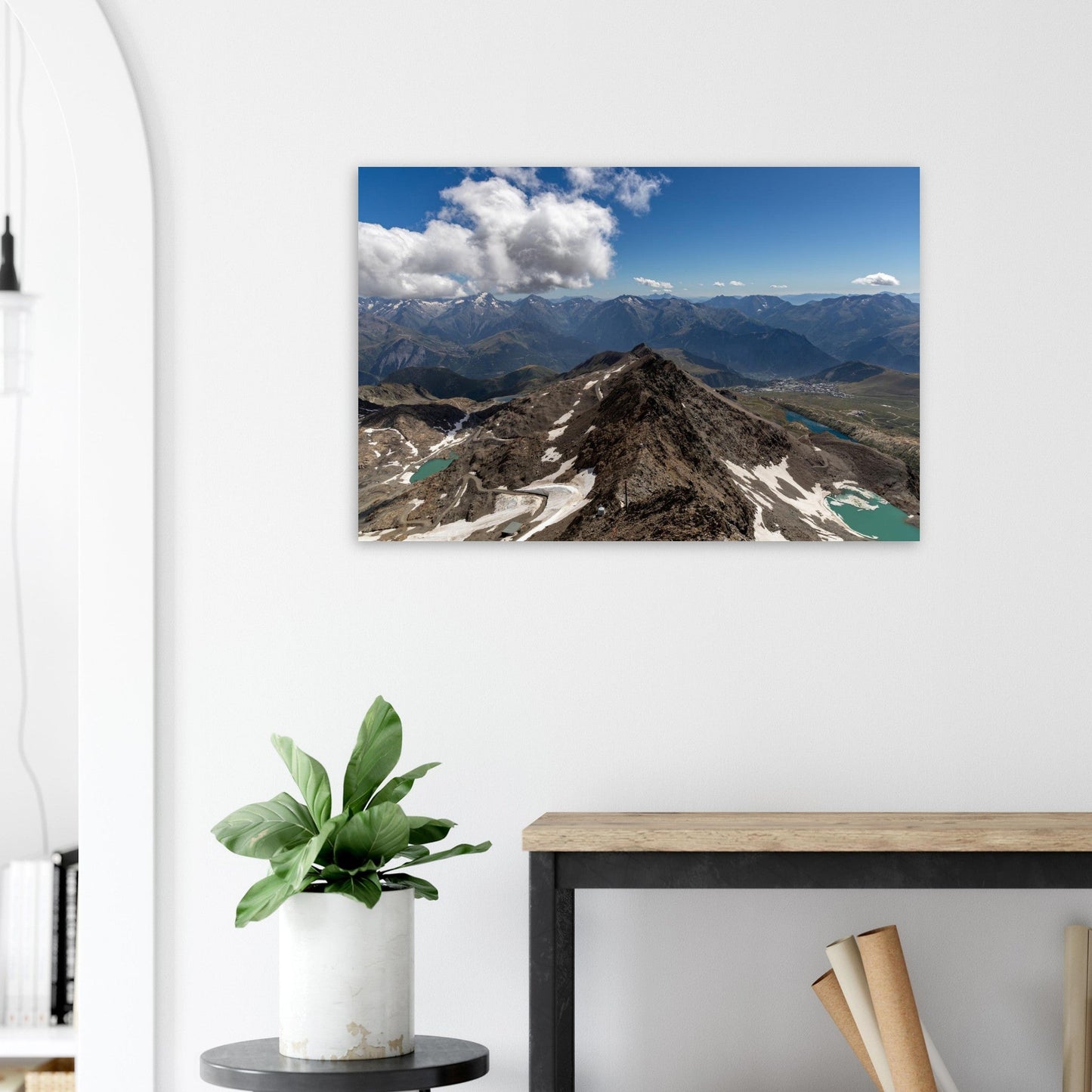 Photo du panorama depuis le Pic Blanc à l’Alpe d’Huez — tableau photo paysage de montagne en Alu Dibond, fabrication française