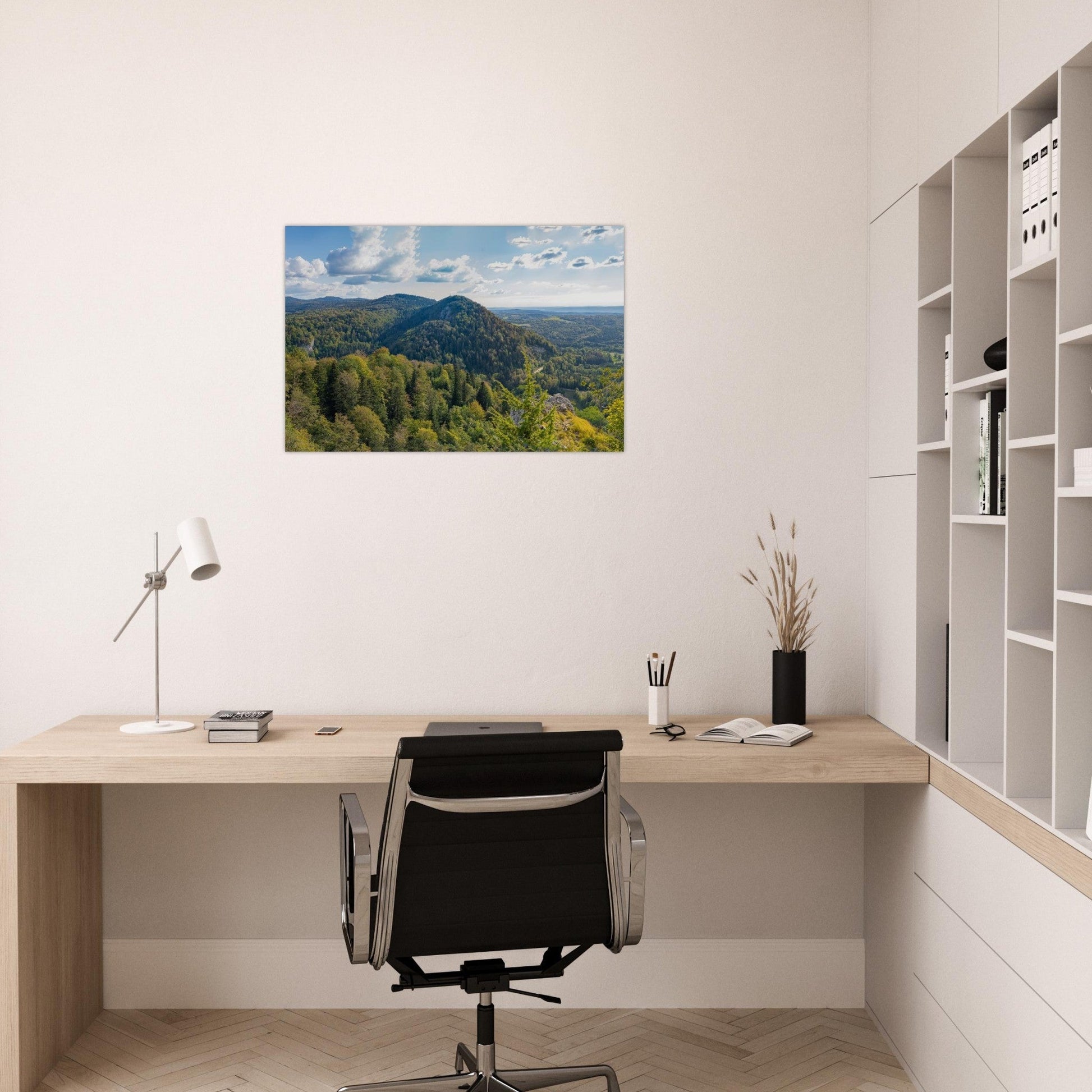 Photo du panorama depuis le Pic de l’Aigle dans le Jura — tableau photo paysage de montagne en Alu Dibond