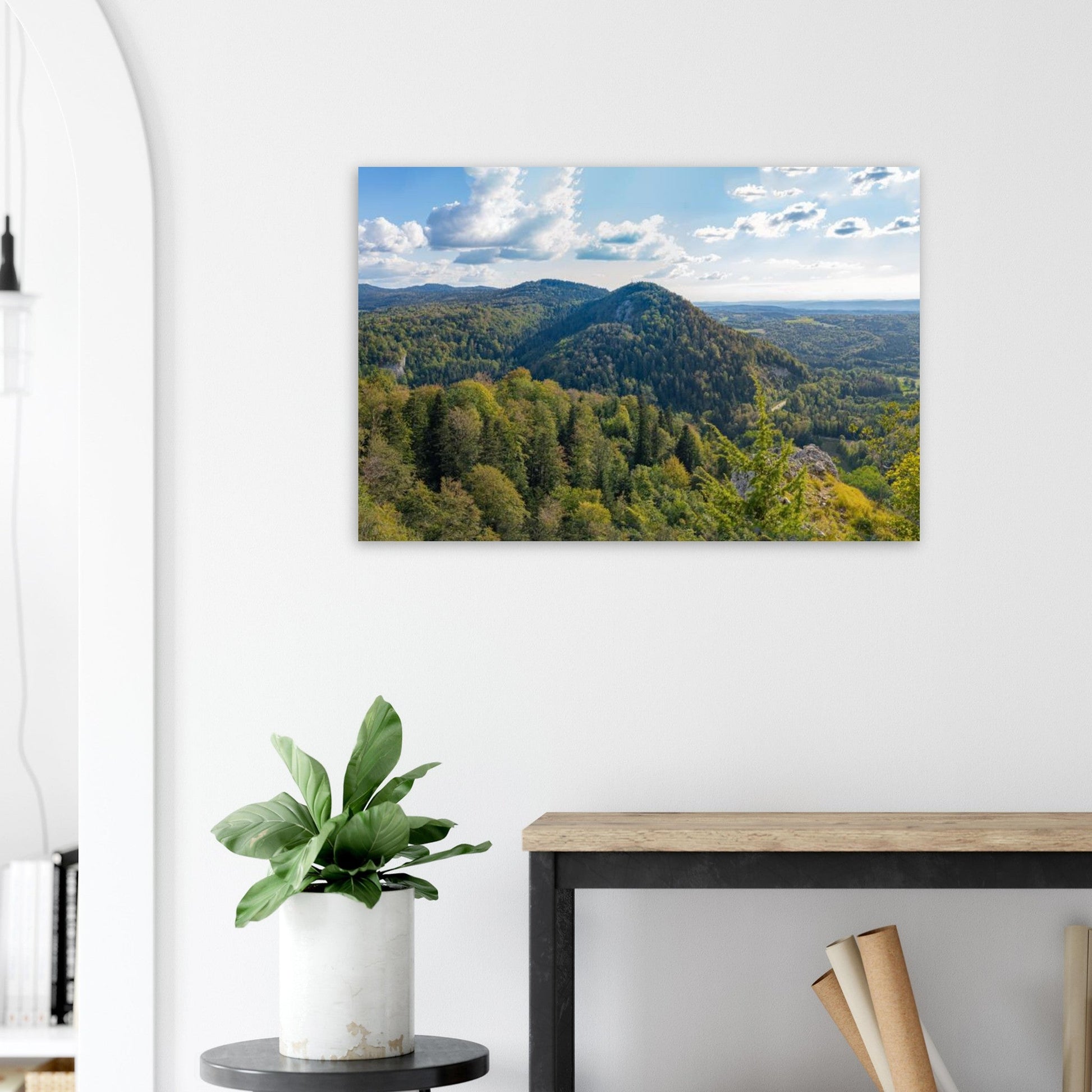 Photo du panorama depuis le Pic de l’Aigle dans le Jura — tableau photo paysage de montagne en Alu Dibond