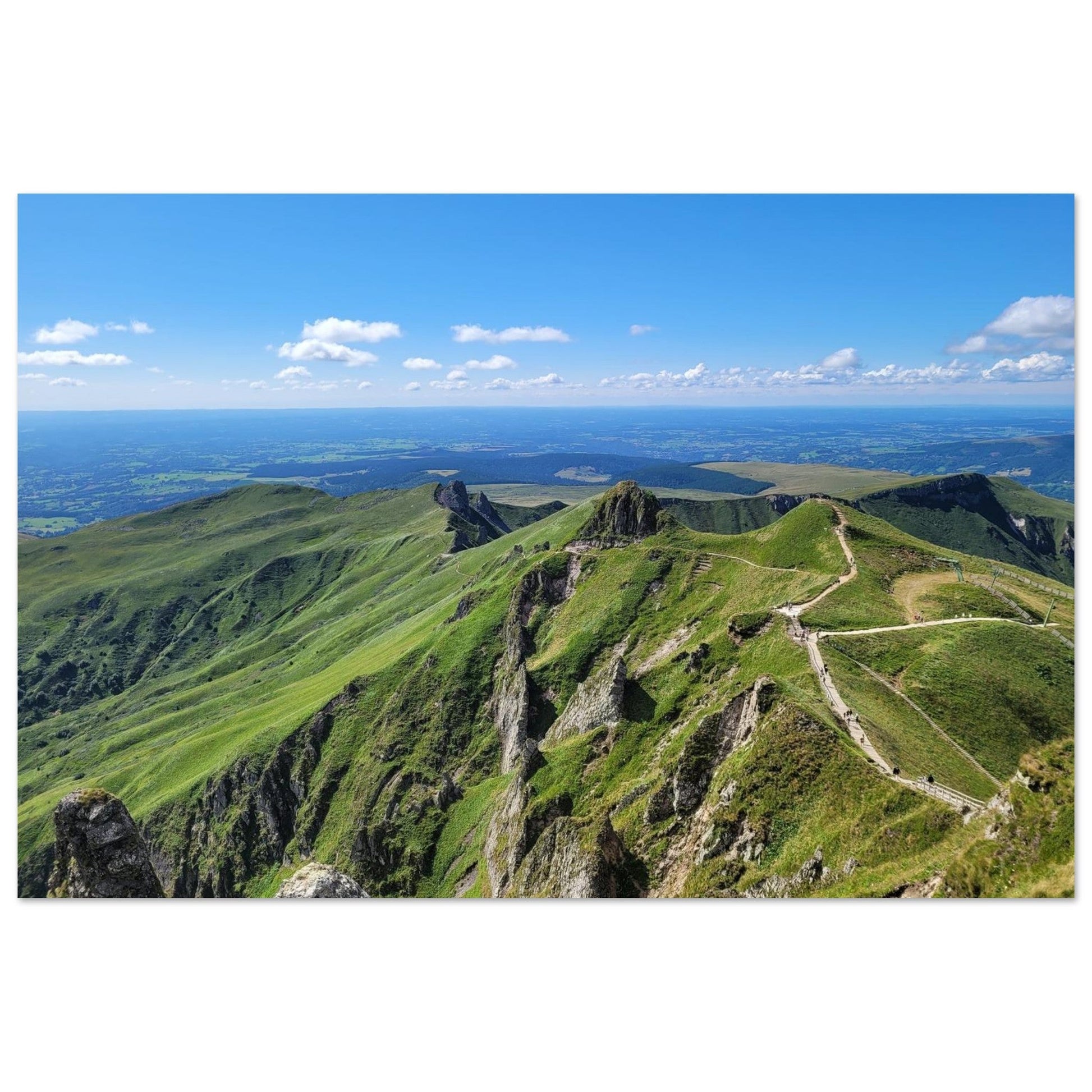 Photo du panorama depuis le sommet du Puy de Sancy — tableau photo paysage de montagne en Alu Dibond, imprimé à la commande en France