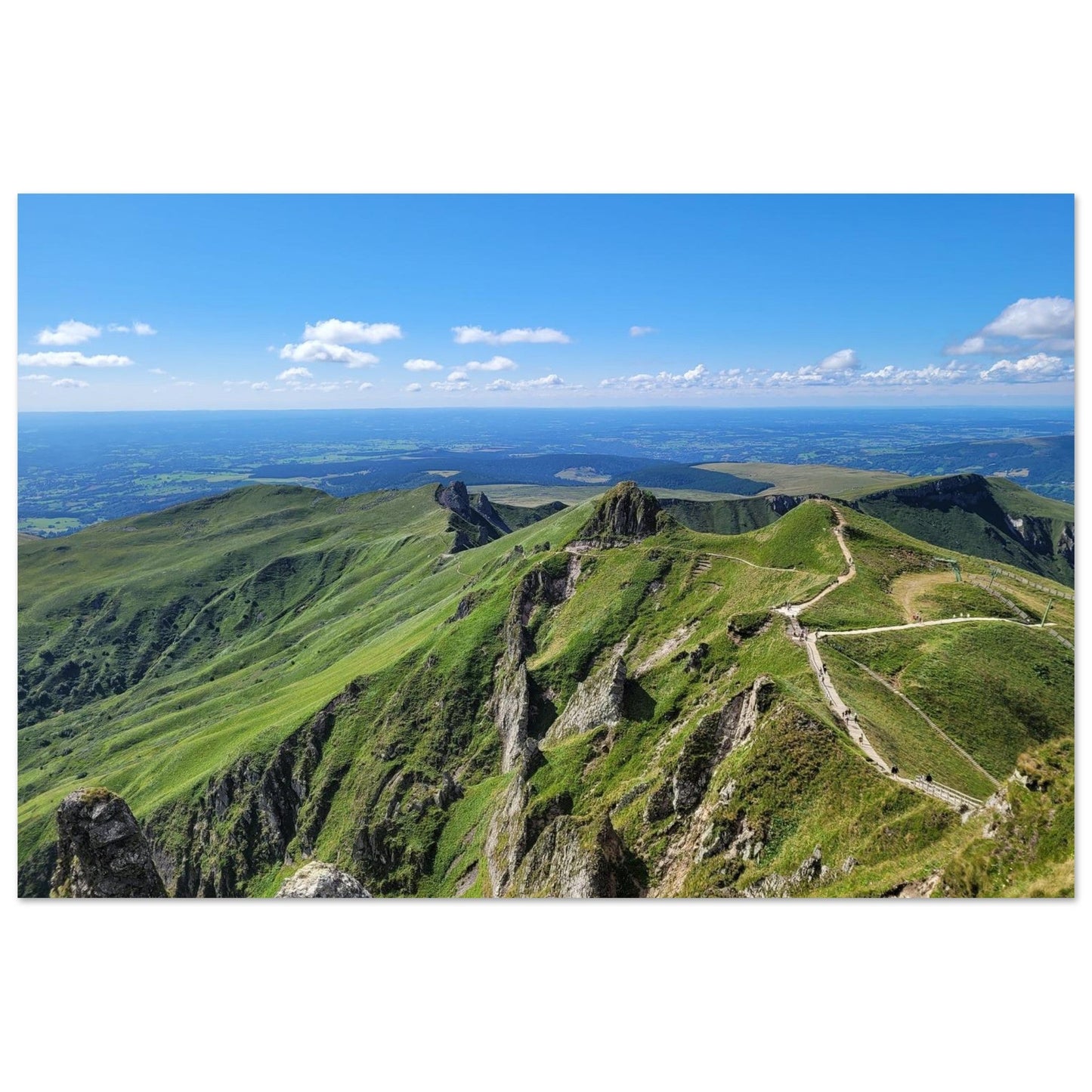 Photo du panorama depuis le sommet du Puy de Sancy — tableau photo paysage de montagne en Alu Dibond, imprimé à la commande en France