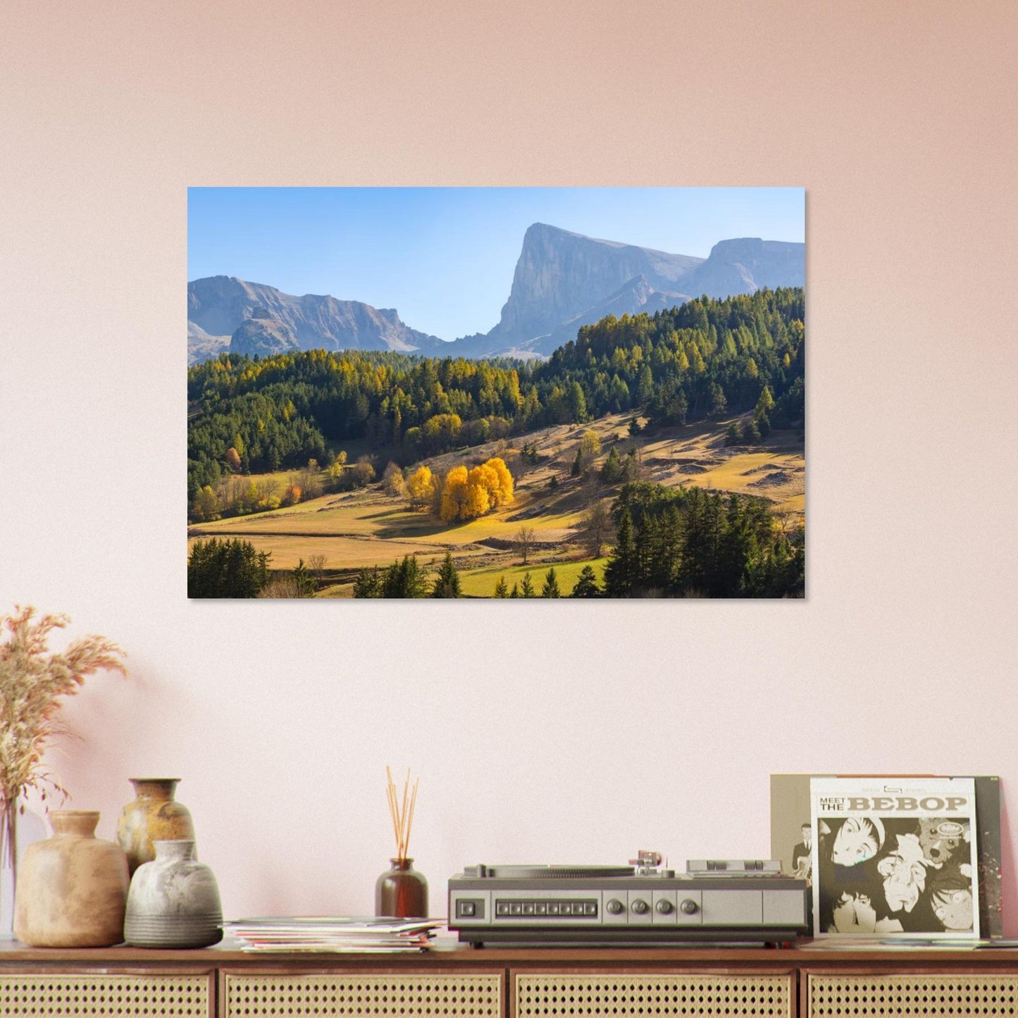 Photo du pic de Bure en automne dans le massif du Dévoluy — tableau photo paysage de montagne en Alu Dibond