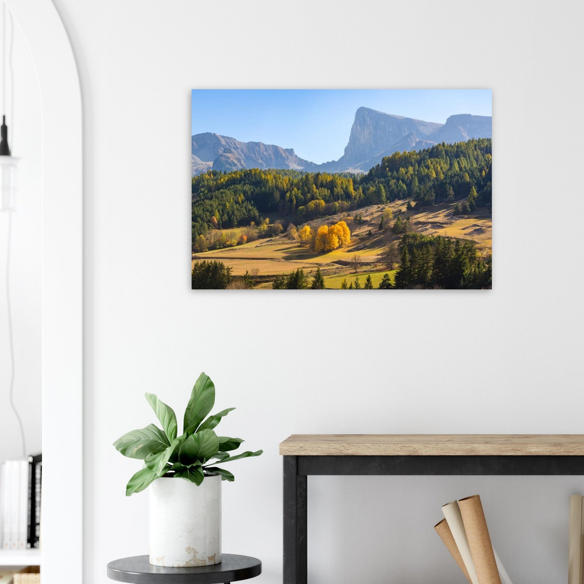 Photo du pic de Bure en automne dans le massif du Dévoluy — tableau photo paysage de montagne en Alu Dibond