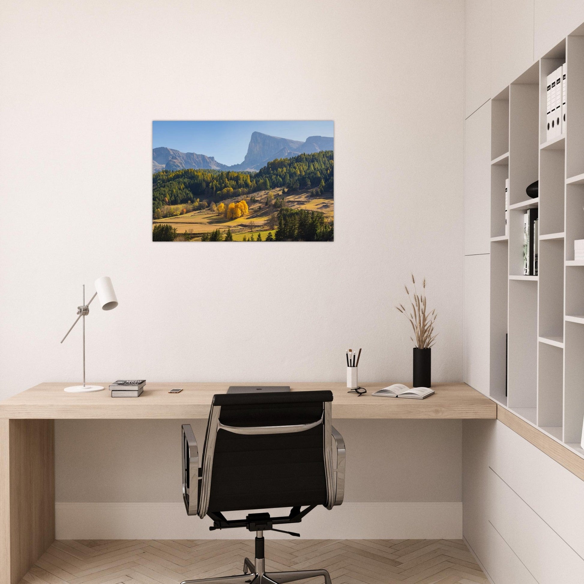 Photo du pic de Bure en automne dans le massif du Dévoluy — tableau photo paysage de montagne en Alu Dibond