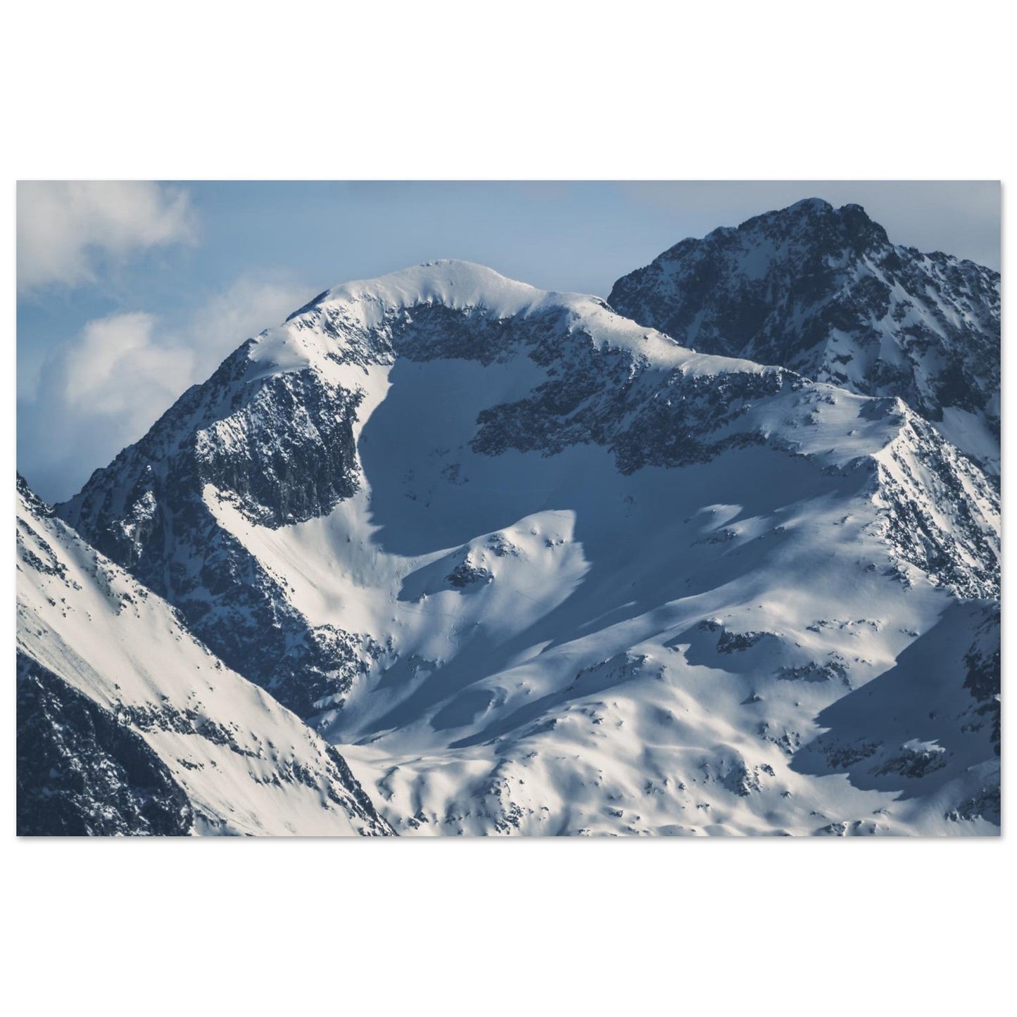 Foto des Pic de l’Étendard und des Pic Bayle in Alpe d'Huez — Fotodruck auf mattem Alu-Dibond