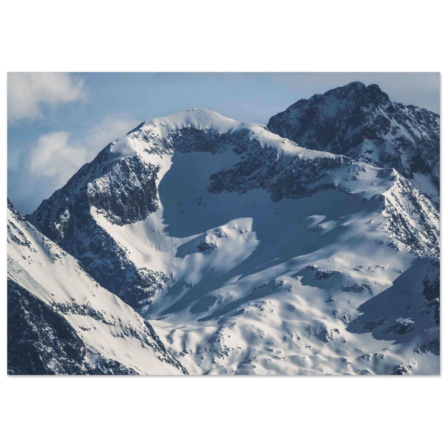Foto des Pic de l’Étendard und des Pic Bayle in Alpe d'Huez — Fotodruck auf mattem Alu-Dibond