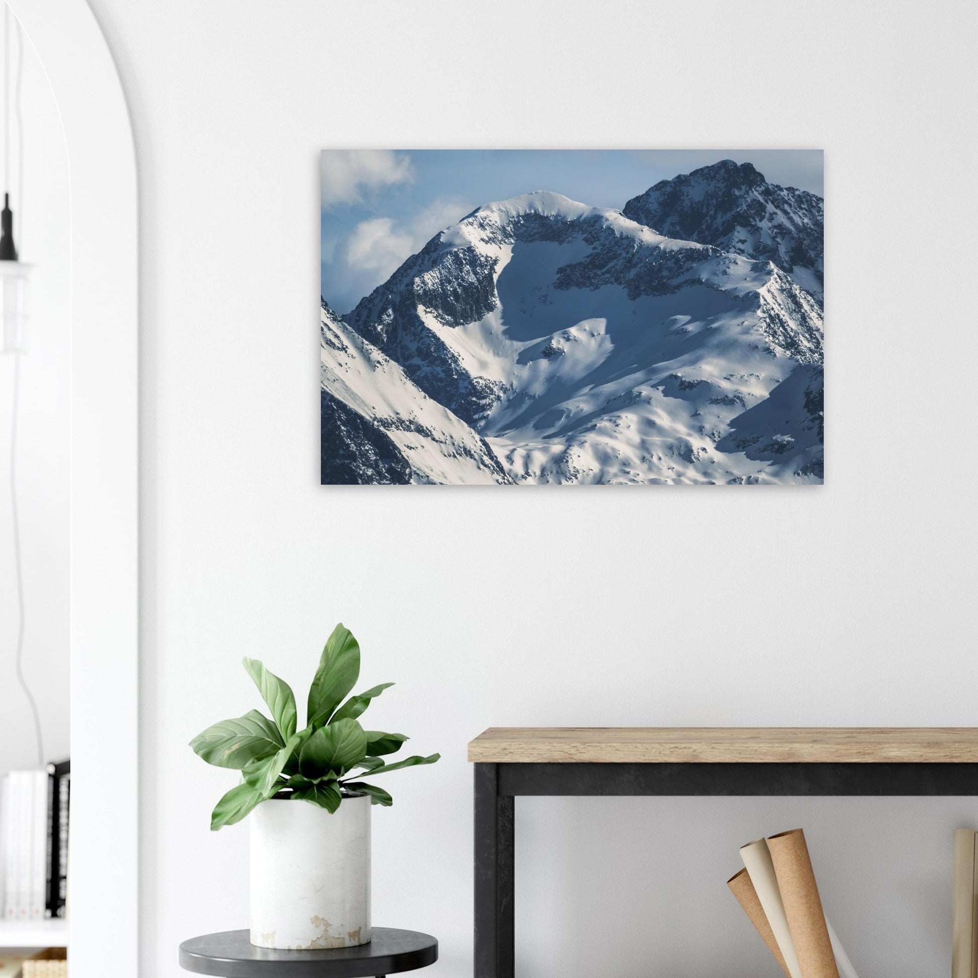 Photo du Pic de l’Étendard et du Pic Bayle à l’Alpe d’Huez — tableau photo paysage de montagne en Alu Dibond