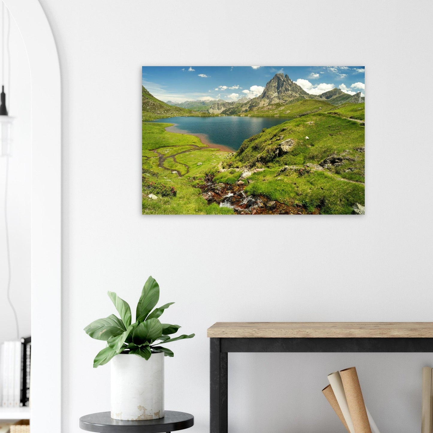Photo du Pic du Midi d’Ossau depuis le lac Gentau — tableau photo paysage de montagne en Alu Dibond, fabrication française