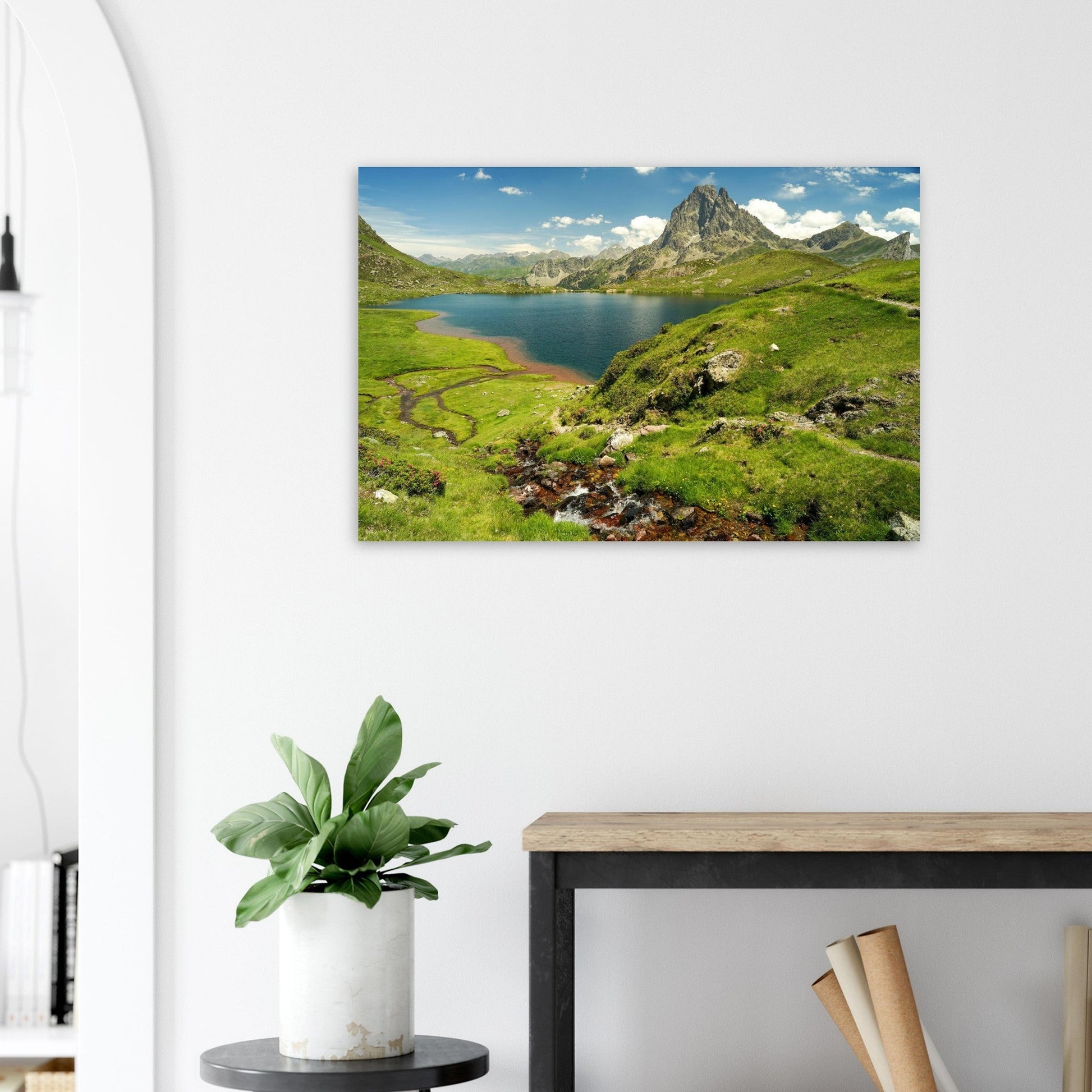 Photo du Pic du Midi d’Ossau depuis le lac Gentau — tableau photo paysage de montagne en Alu Dibond, fabrication française