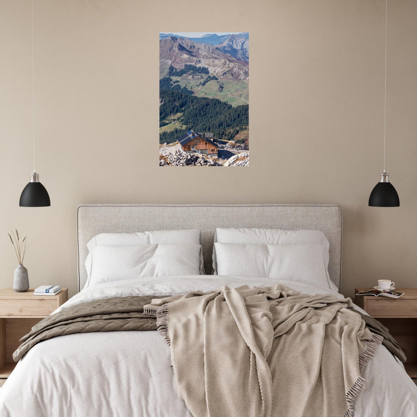 Photo du refuge de la Pointe Percée dans les Aravis — tableau photo paysage de montagne en Alu Dibond, fabrication française
