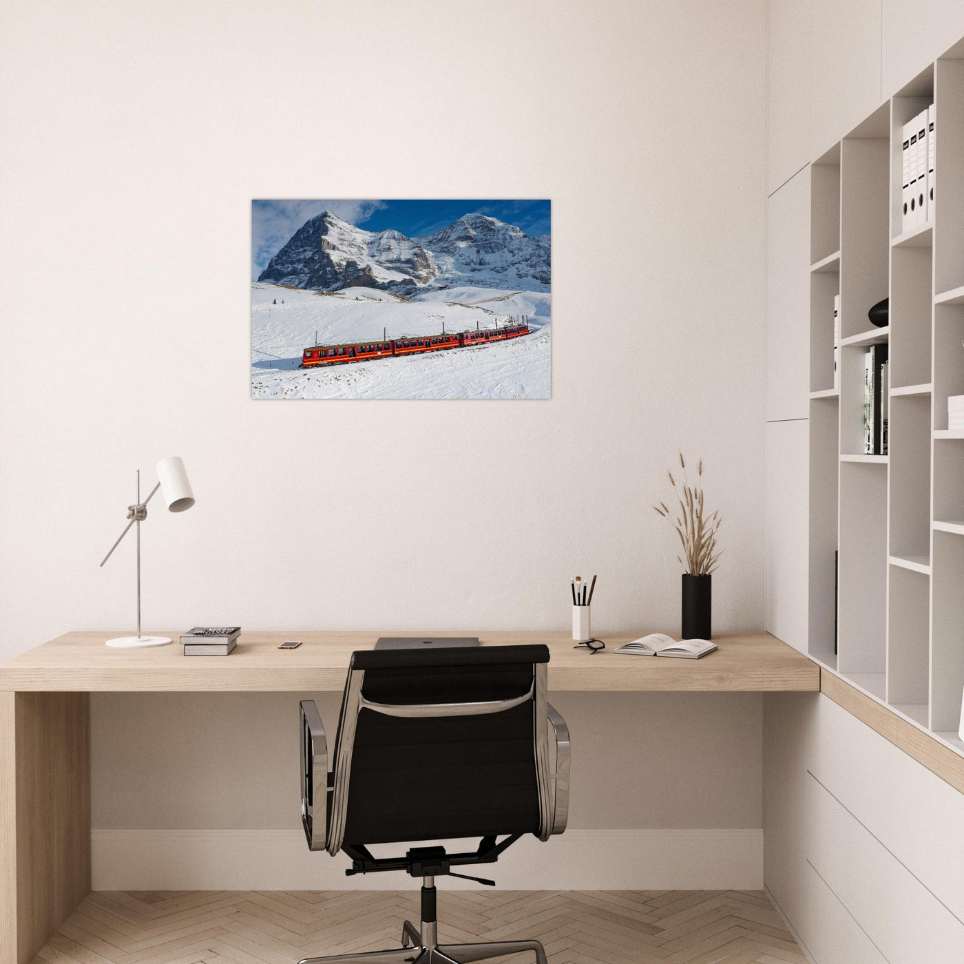 Simulation d’un tableau AluArtMountains dans un intérieur