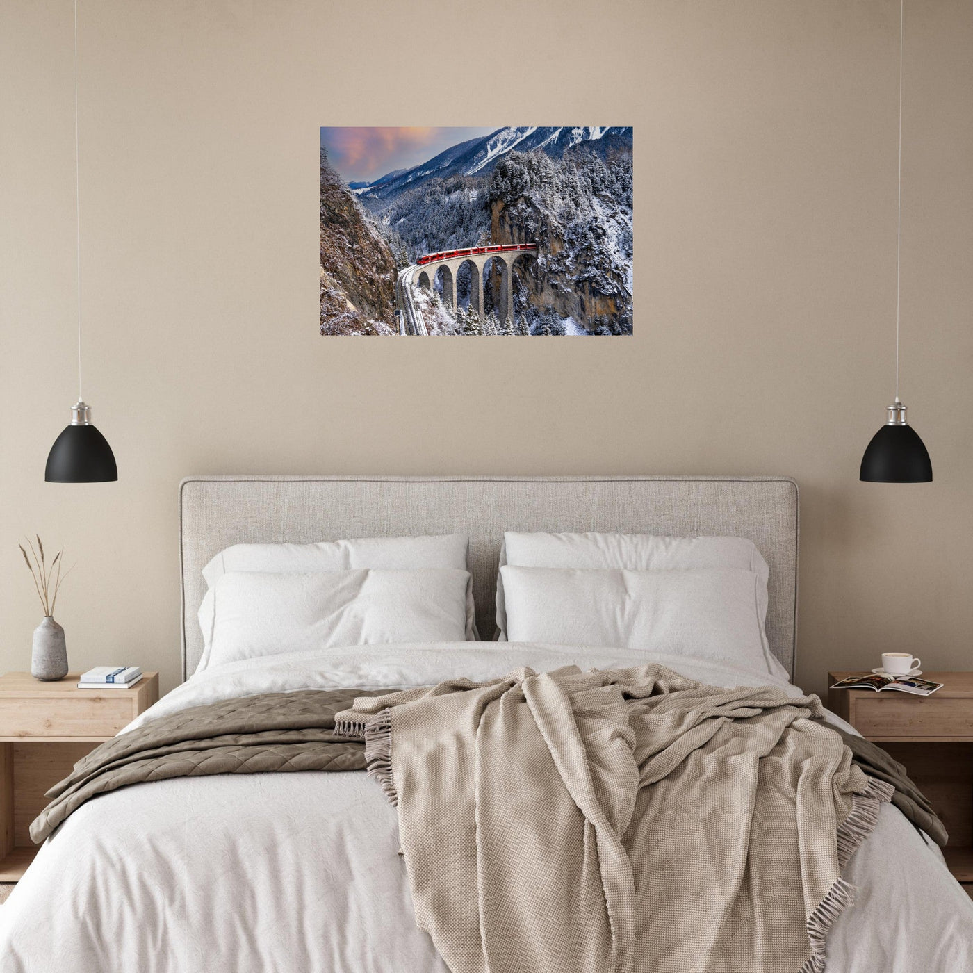 Simulation of an AluArtMountains painting in an interior setting