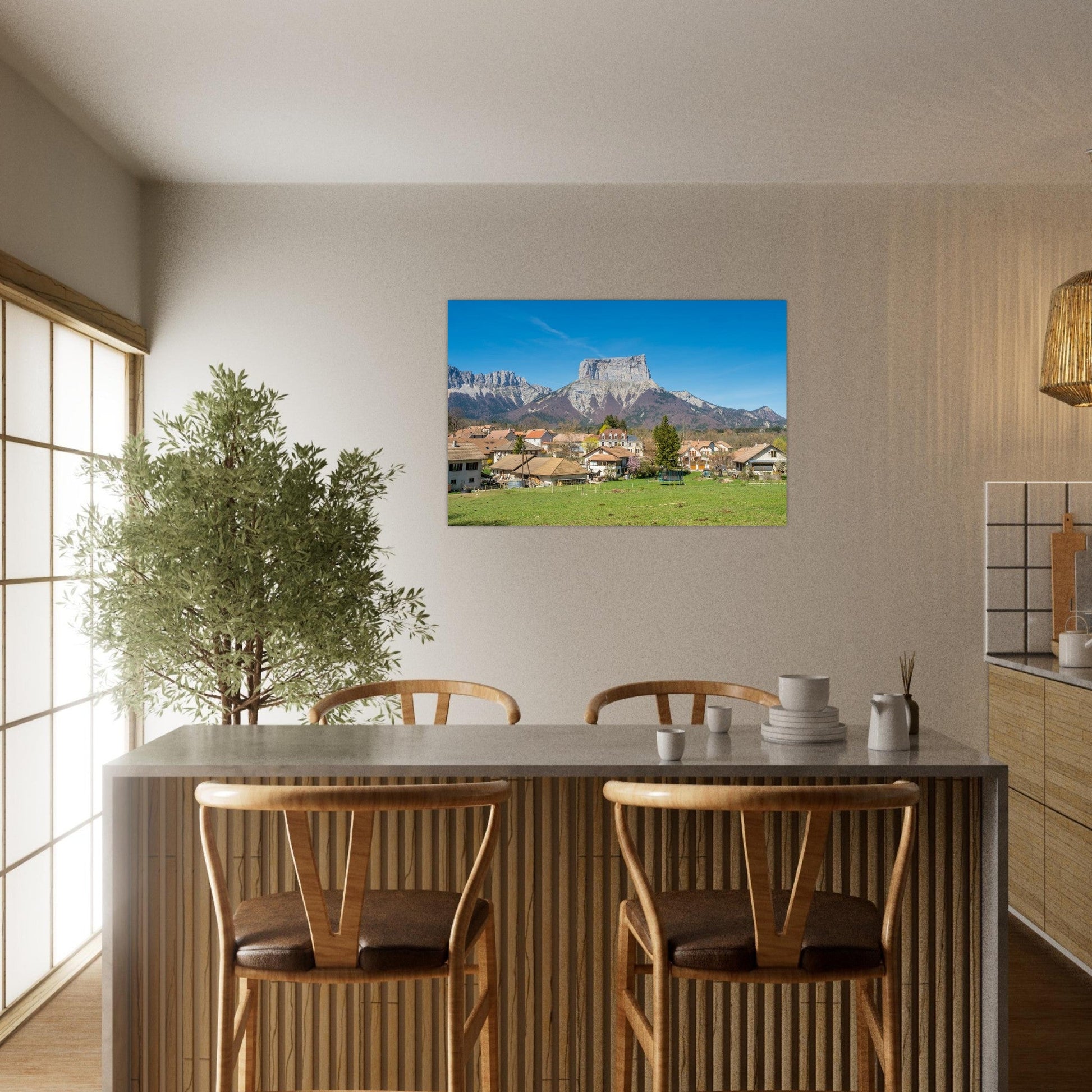 Photo du village de Chichilianne au pied du mont Aiguille — tableau photo paysage de montagne en Alu Dibond