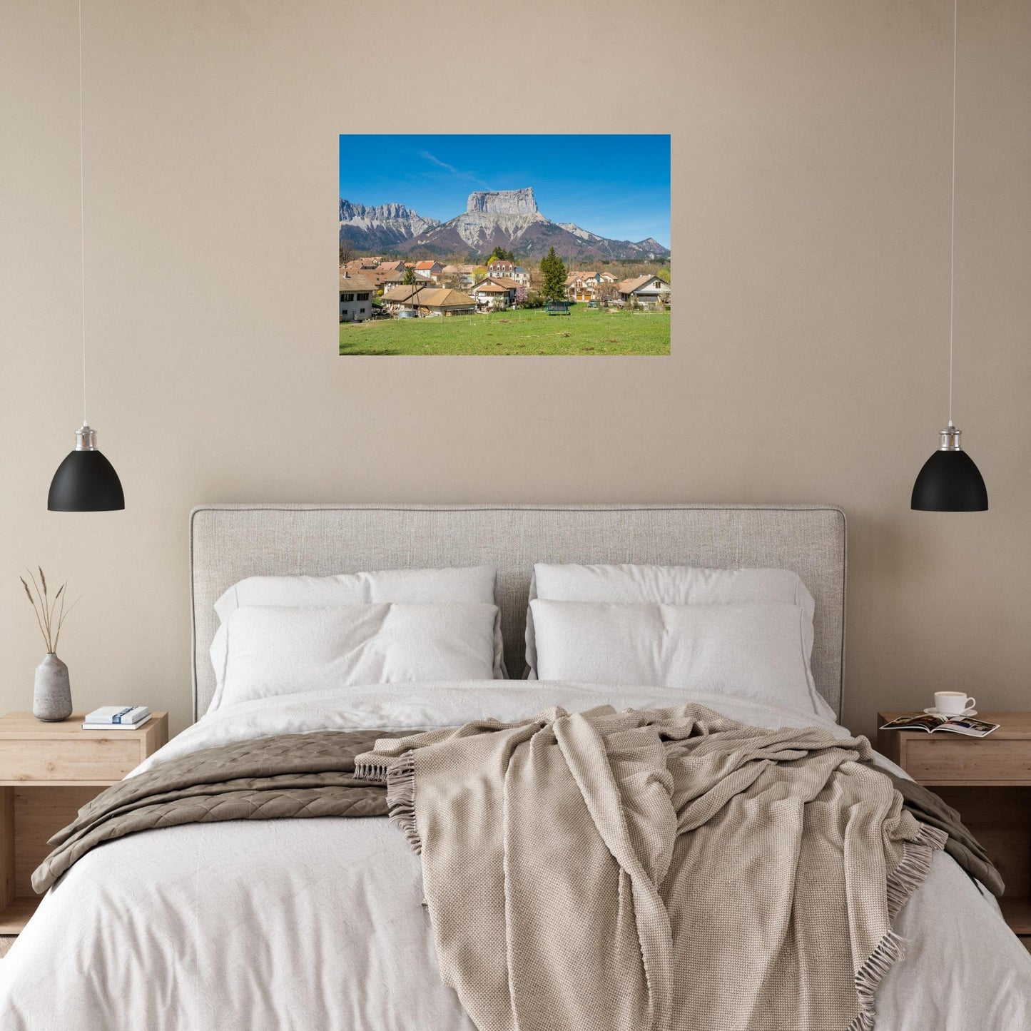 Photo of the village of Chichilianne at the foot of Mont Aiguille — photo print on matte aluminium Dibond