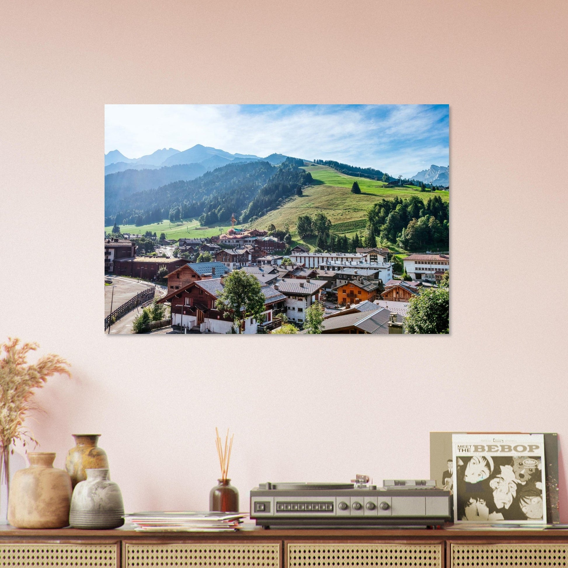 Photo du village de La Clusaz dans les Aravis — tableau photo paysage de montagne en Alu Dibond, fabrication française