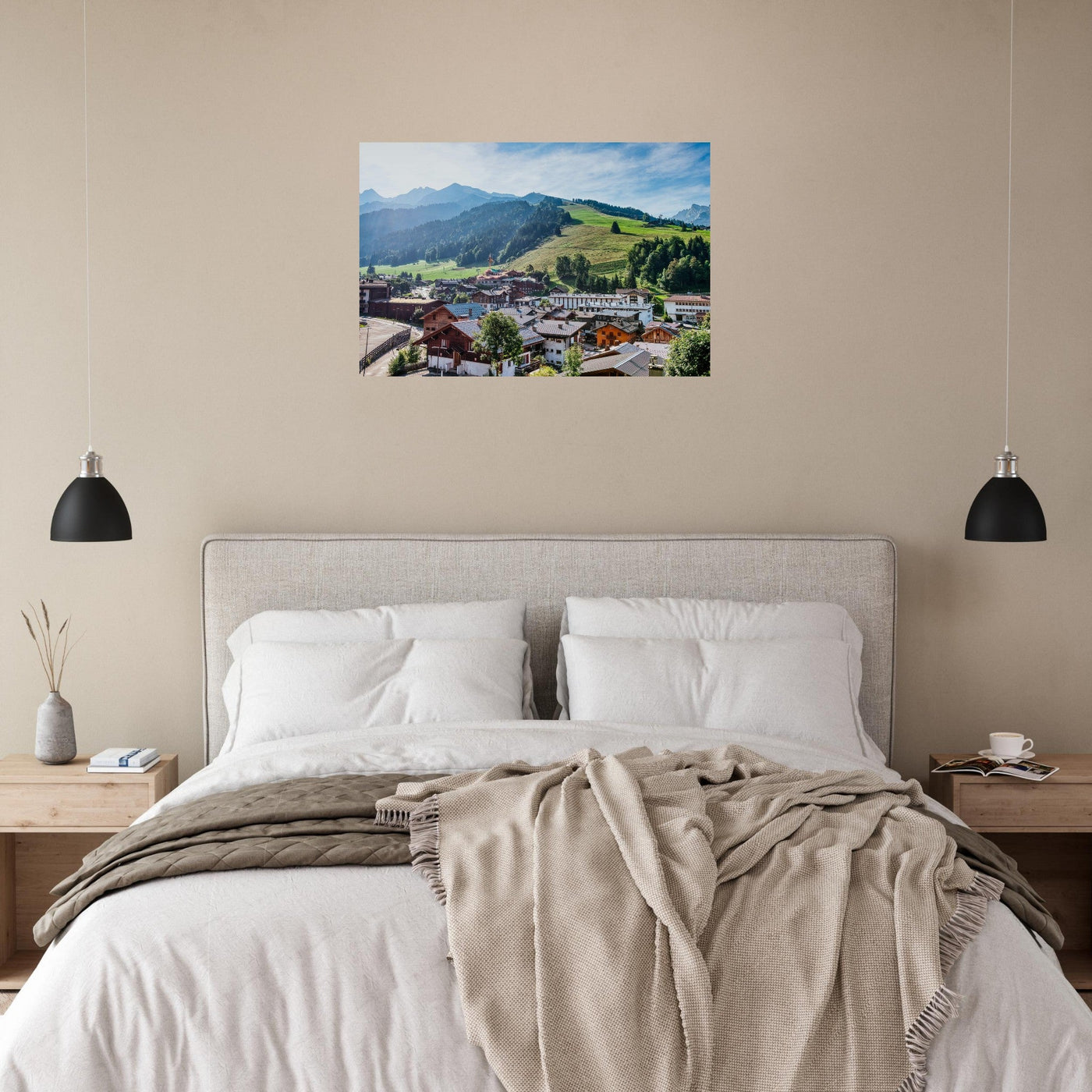 Simulation d’un tableau AluArtMountains dans un intérieur