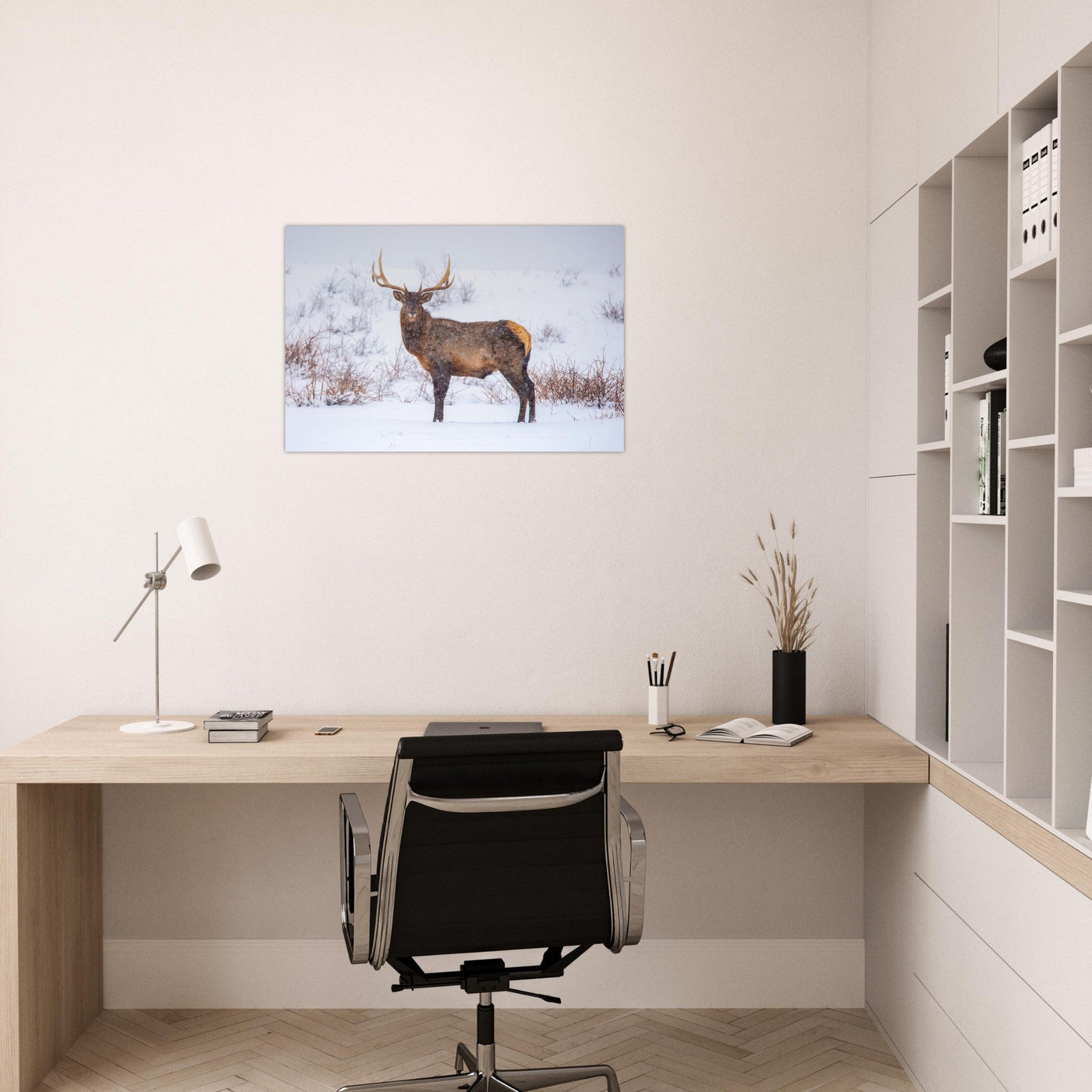 Simulation d’un tableau AluArtMountains dans un intérieur