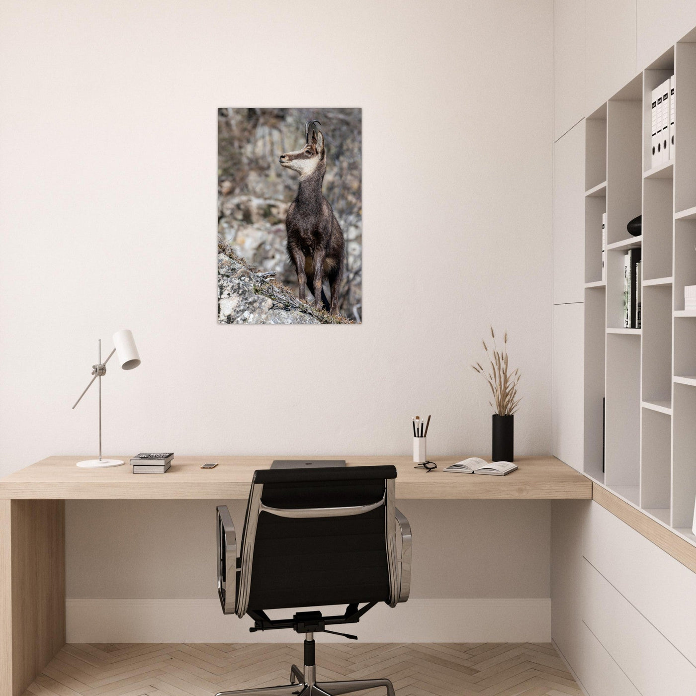 Simulation d’un tableau AluArtMountains dans un intérieur