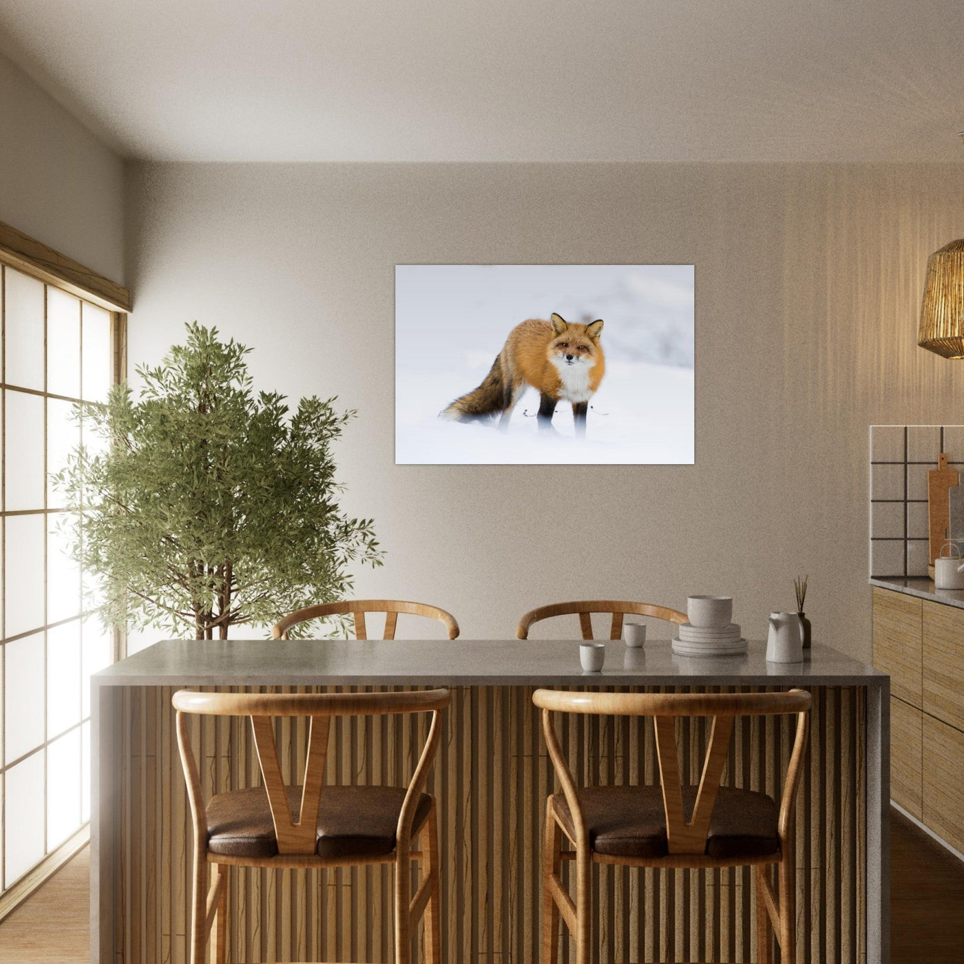 Simulation d’un tableau AluArtMountains dans un intérieur