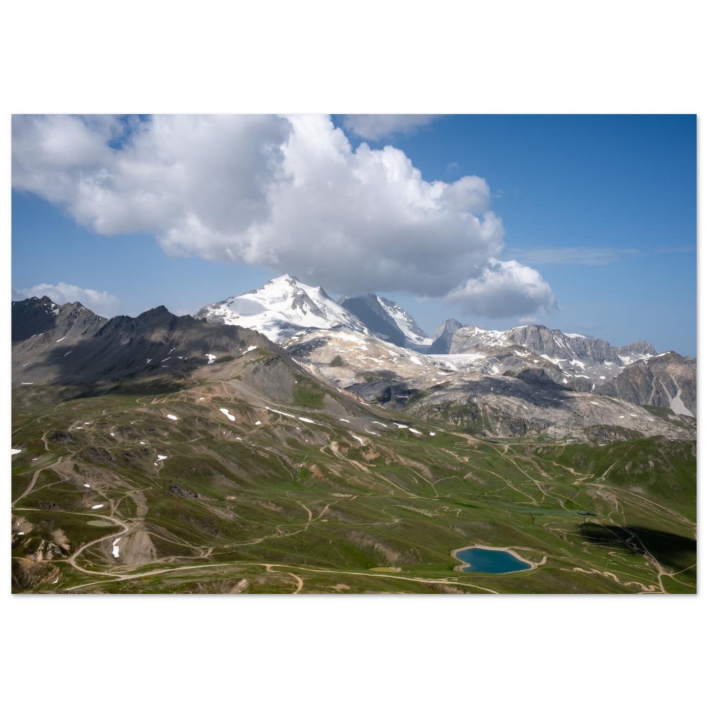 Tableau photo du glacier de la Grande Motte depuis Bellevarde en grand format 70 × 100 cm sur Dibond mat
