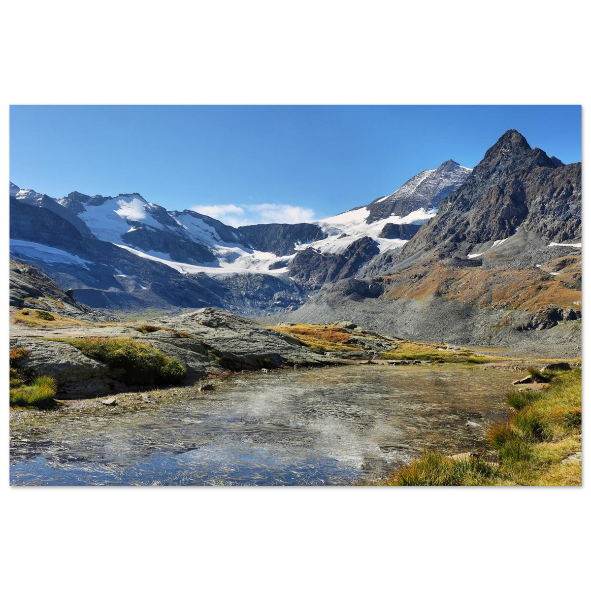 Photo du glacier du Grand Méan et du cirque des Évettes — Fotodruck auf mattem Alu-Dibond