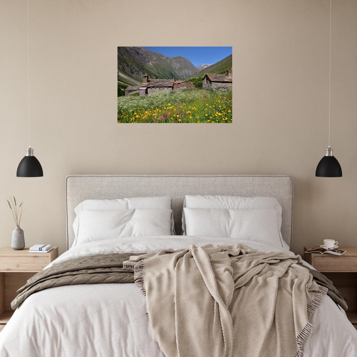 Photo du hameau d’Avérole à Bessans — Fotodruck auf mattem Alu-Dibond