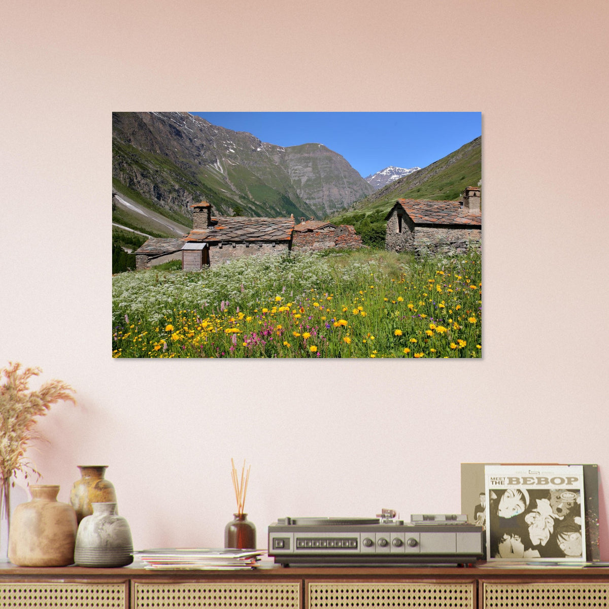 Photo du hameau d’Avérole à Bessans — Fotodruck auf mattem Alu-Dibond