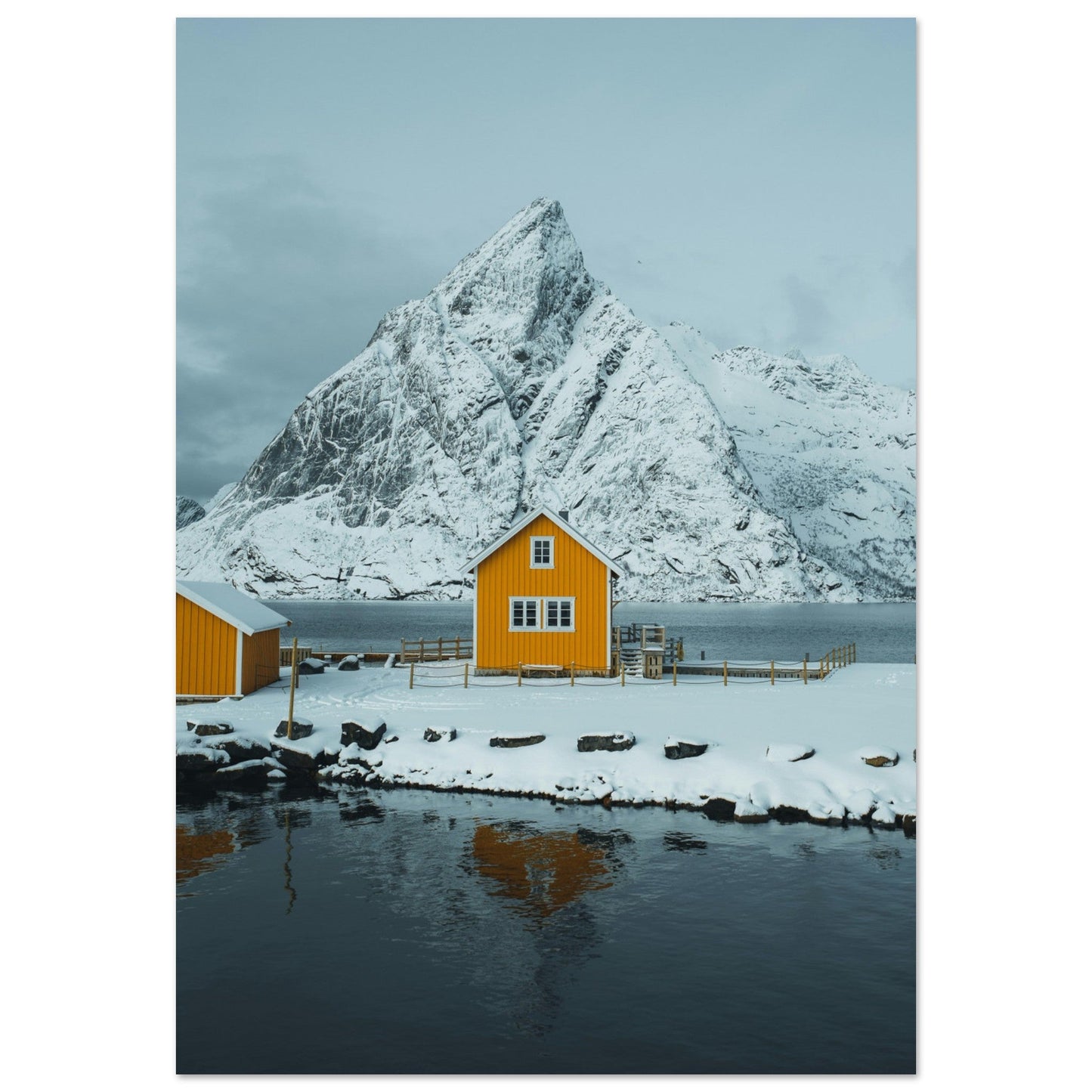 Tableau photo Photo des Îles Lofoten en hiver, Norvège 1 — tirage aluminium Dibond mat, fabrication française, prêt à accrocher