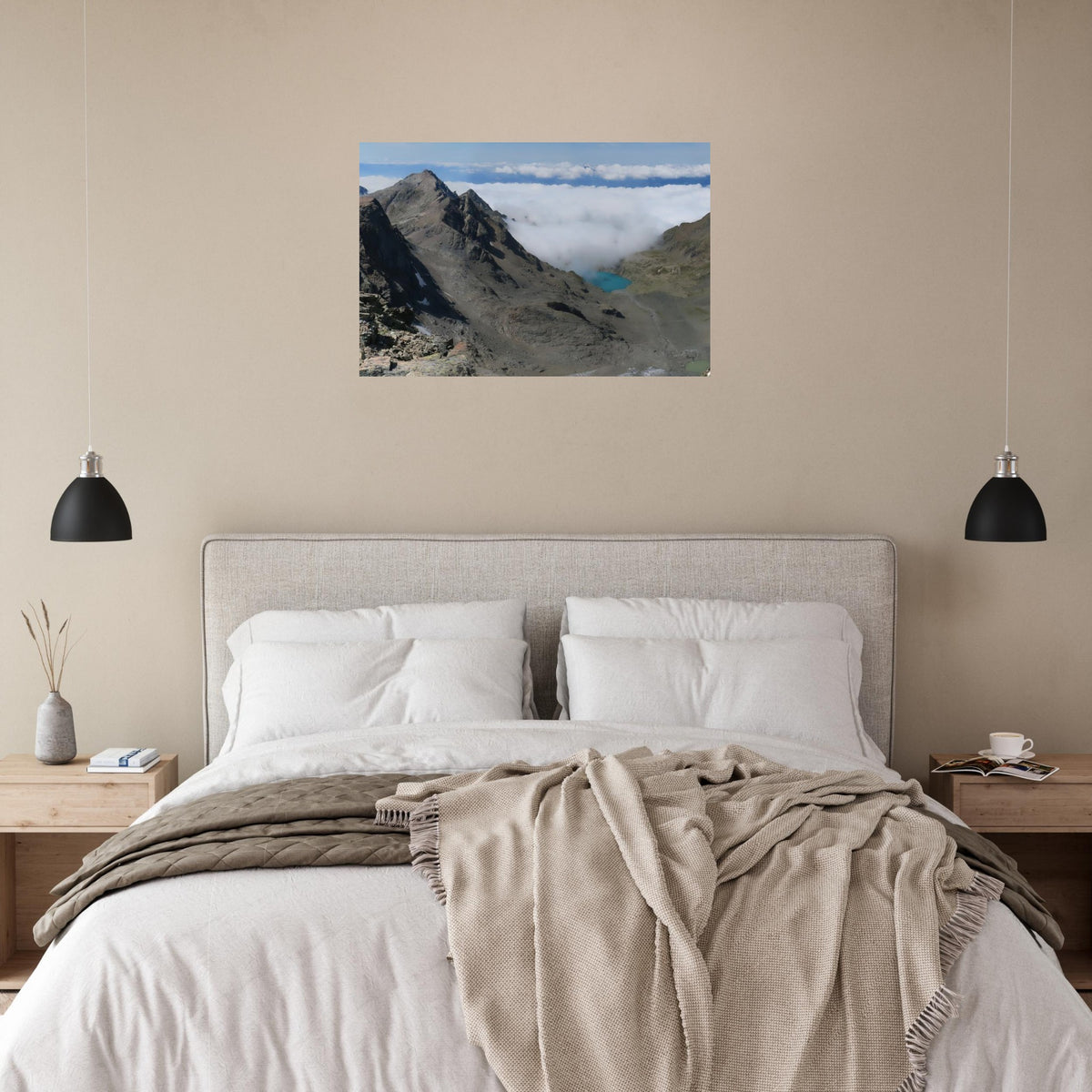 Photo du Lac Blanc depuis la Croix de Belledonne — Fotodruck auf mattem Alu-Dibond