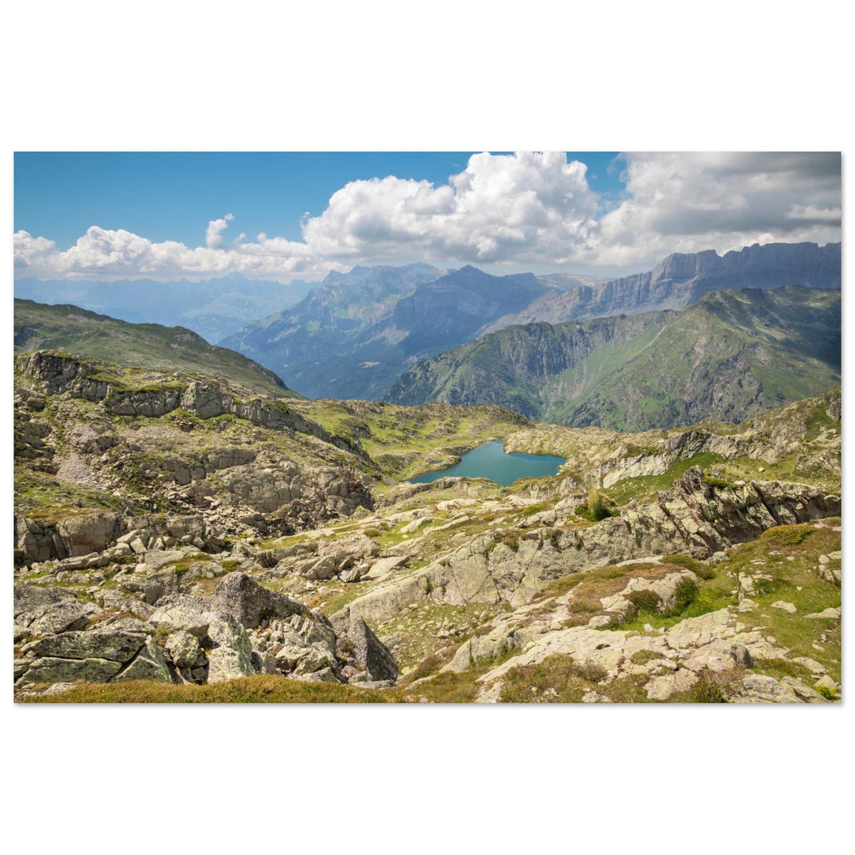 Photo du lac du Brévent à Chamonix — Fotodruck auf mattem Alu-Dibond