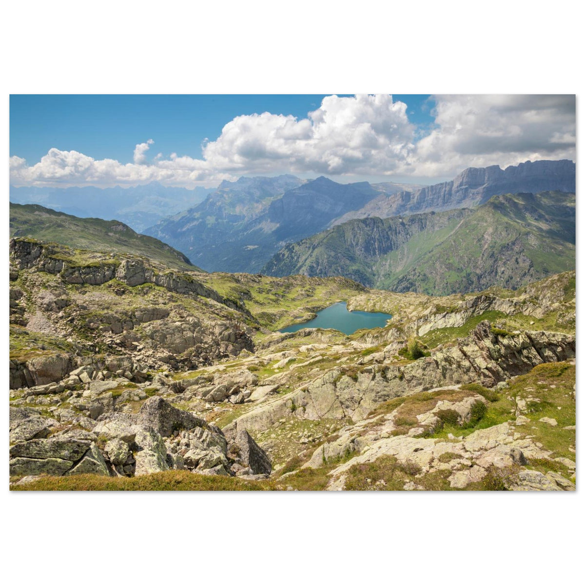 Photo du lac du Brévent à Chamonix — Fotodruck auf mattem Alu-Dibond