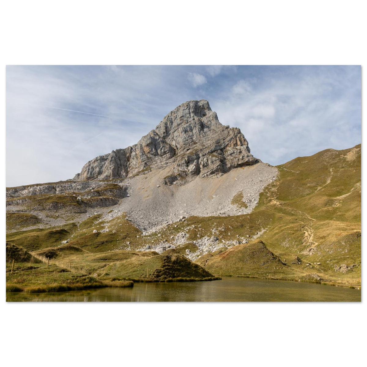 Photo du lac de Peyre et de la Pointe du Midi — photo print on matte aluminium Dibond