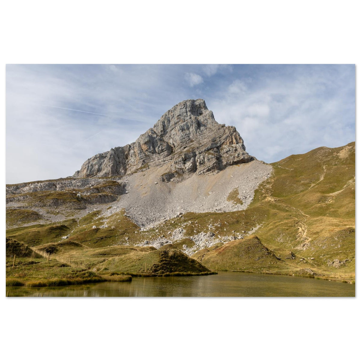 Photo du lac de Peyre et de la Pointe du Midi — photo print on matte aluminium Dibond