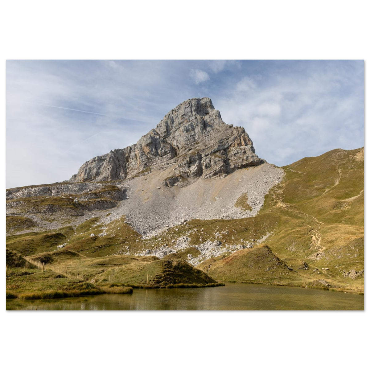 Photo du lac de Peyre et de la Pointe du Midi — photo print on matte aluminium Dibond